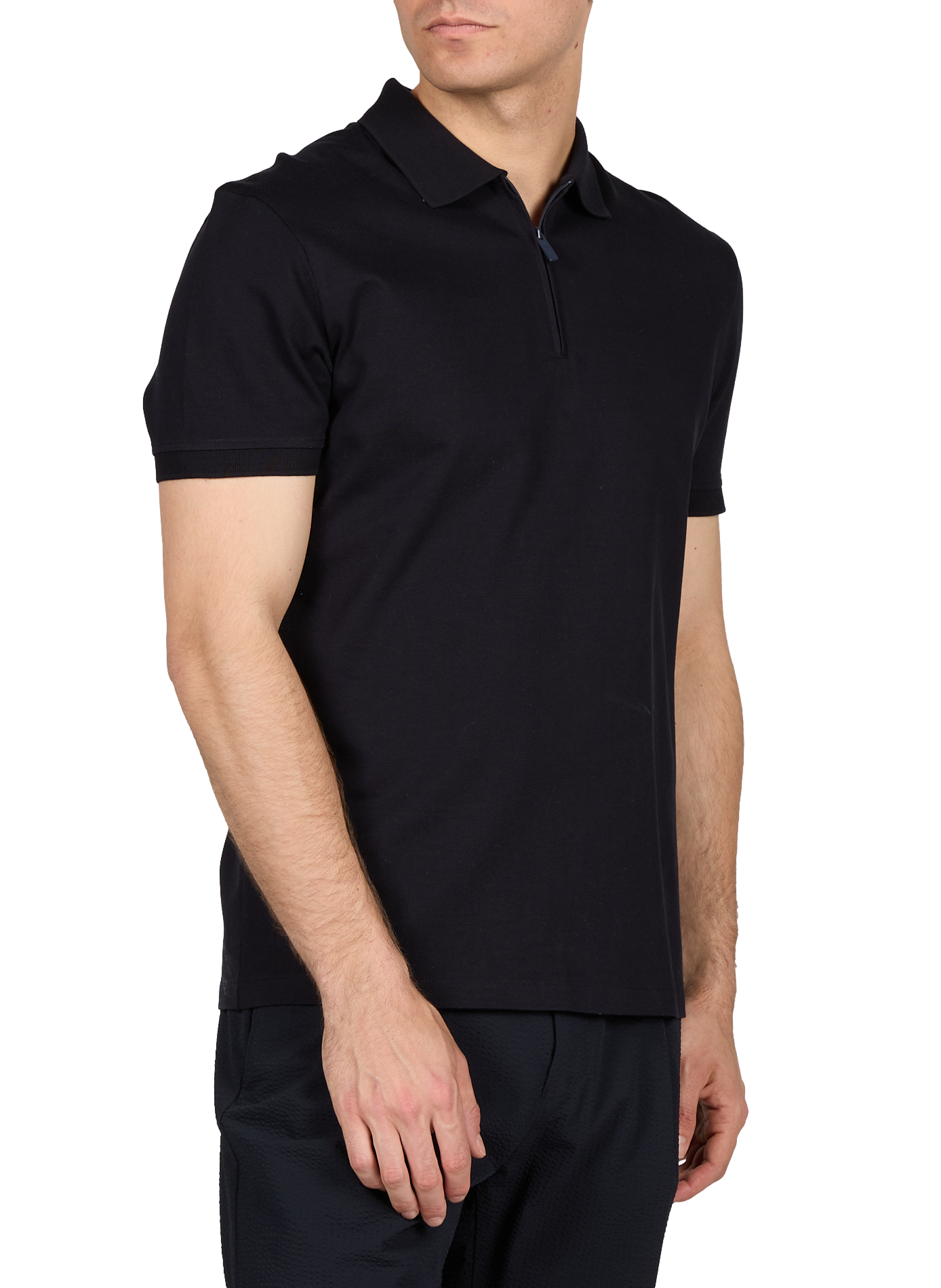 Polo zippé en coton STRELLSON Bleu