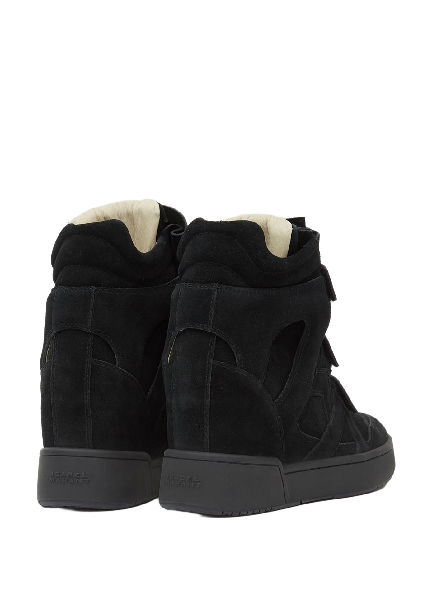 Wedge high-top sneakers in suede leather ISABEL MARANT Black