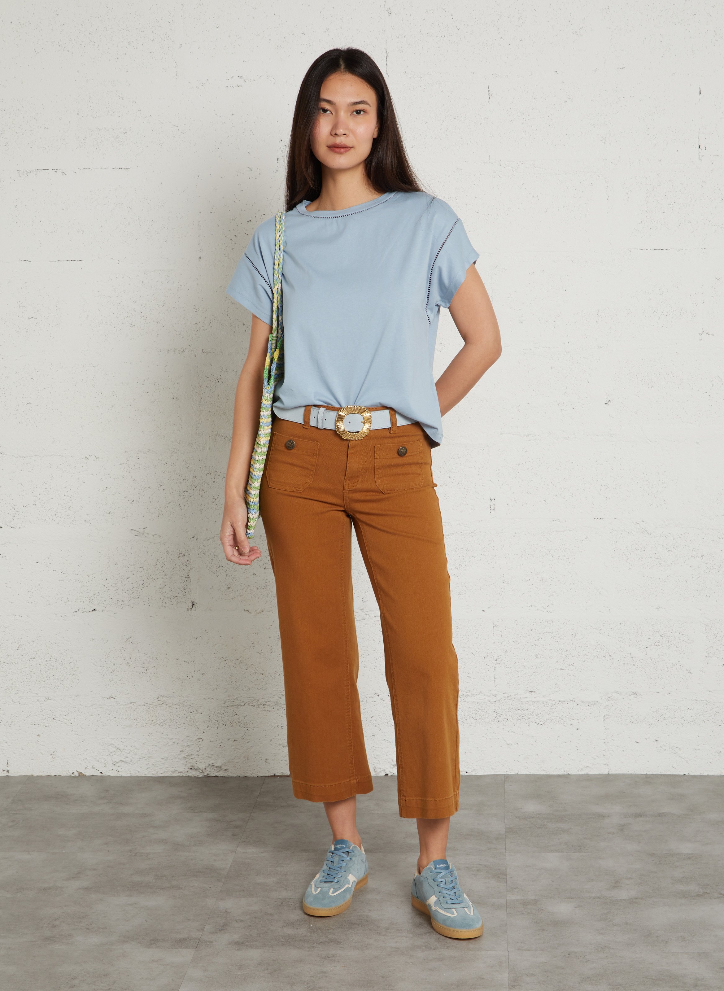 Baskets basses en cuir velours miles BOBBIES Bleu