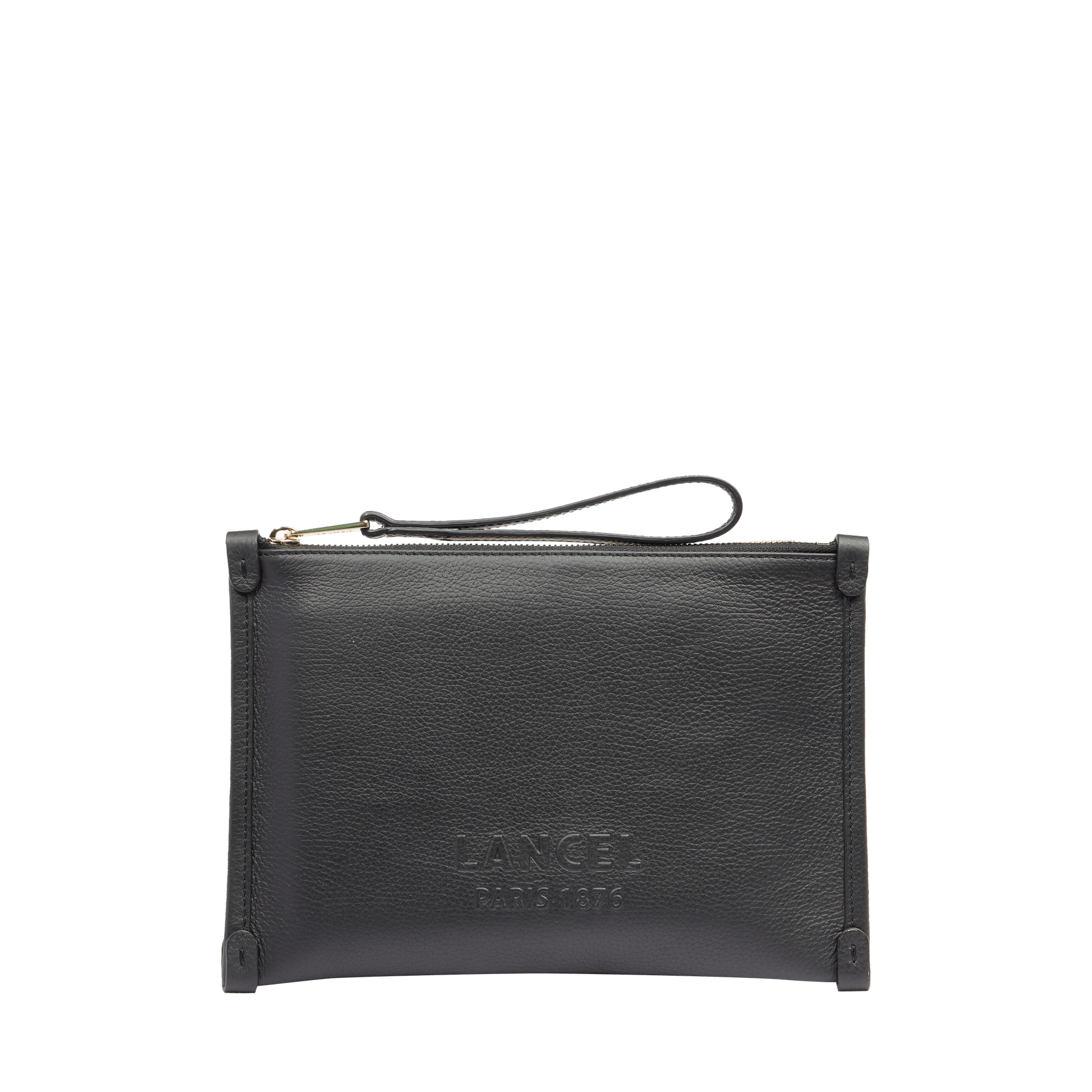 Zipped pouch small with wrist strap jour by lancel in leather LANCEL Black