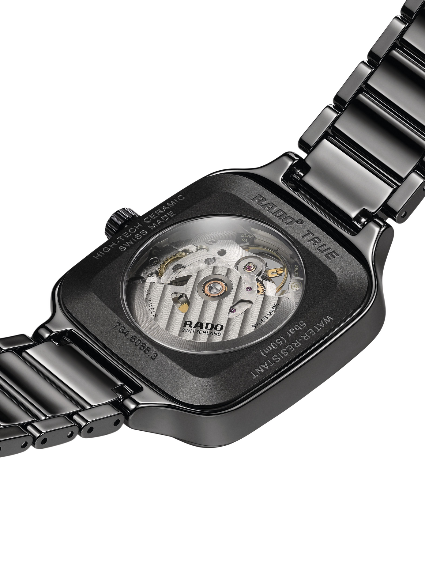 Montre automatique True Square en céramique RADO Blanc