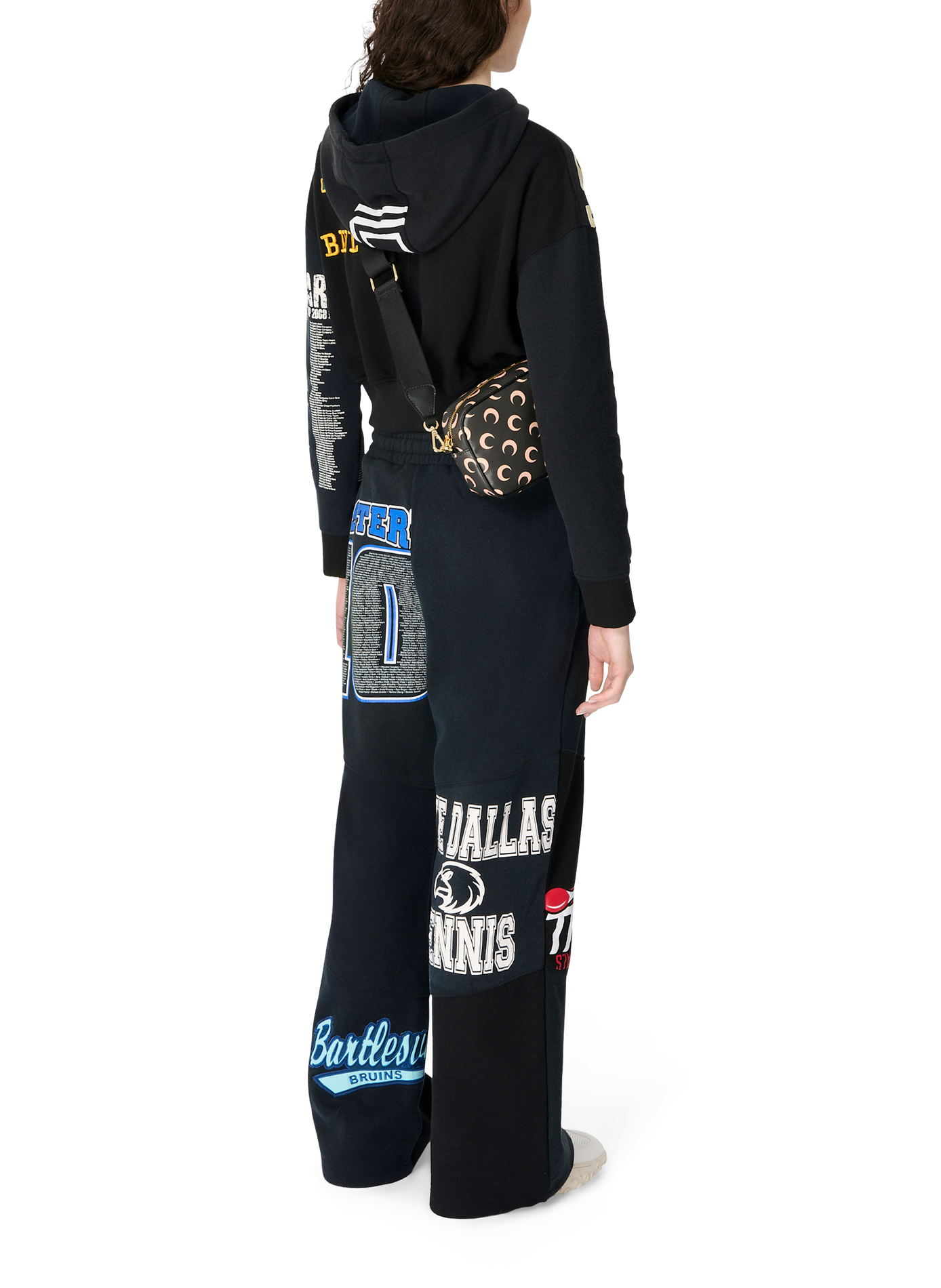 Grafische geregenereerde joggingbroek van uniseks jersey MARINE SERRE Zwart