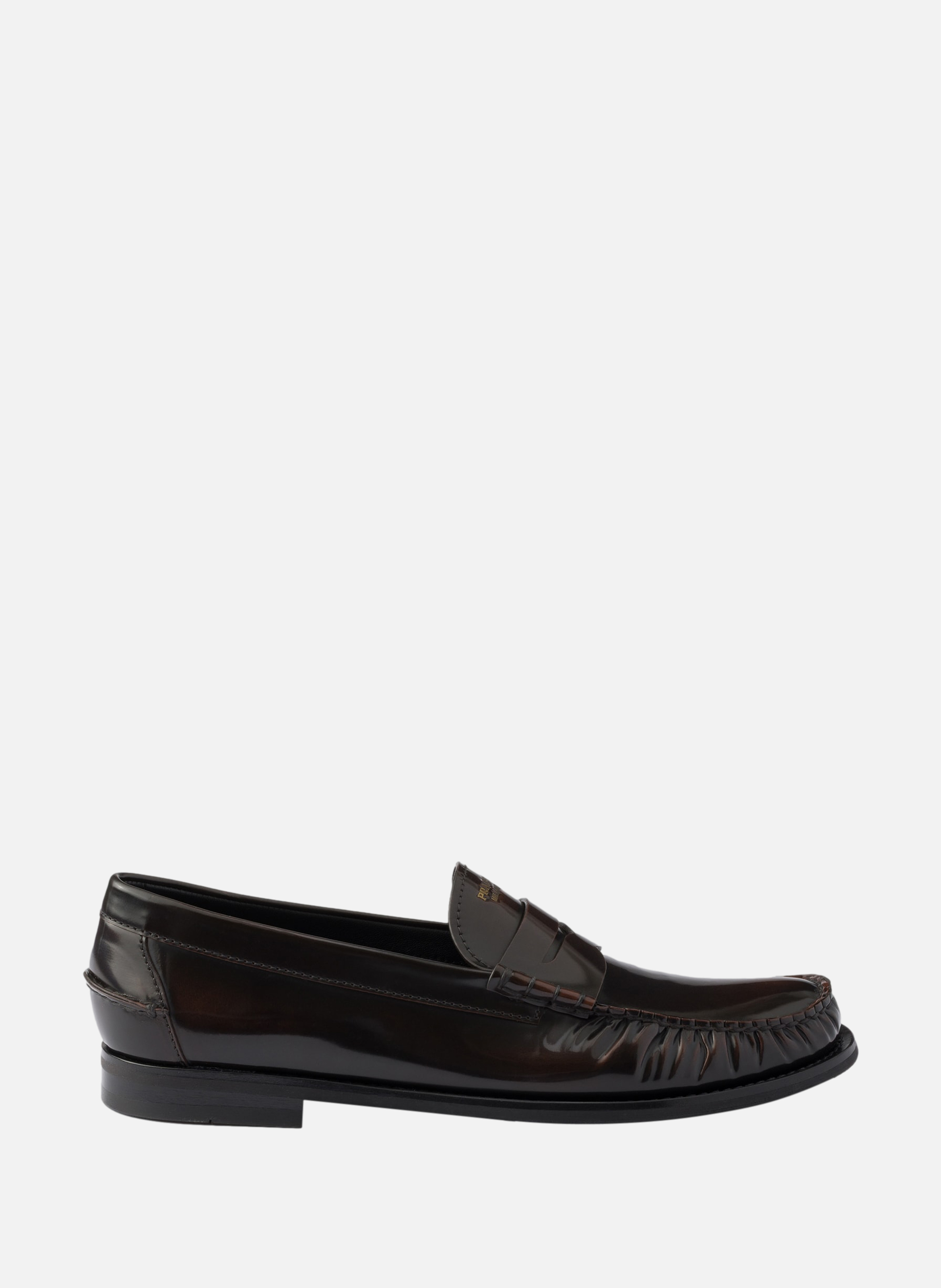 Mocassins en cuir brossé PRADA Marron