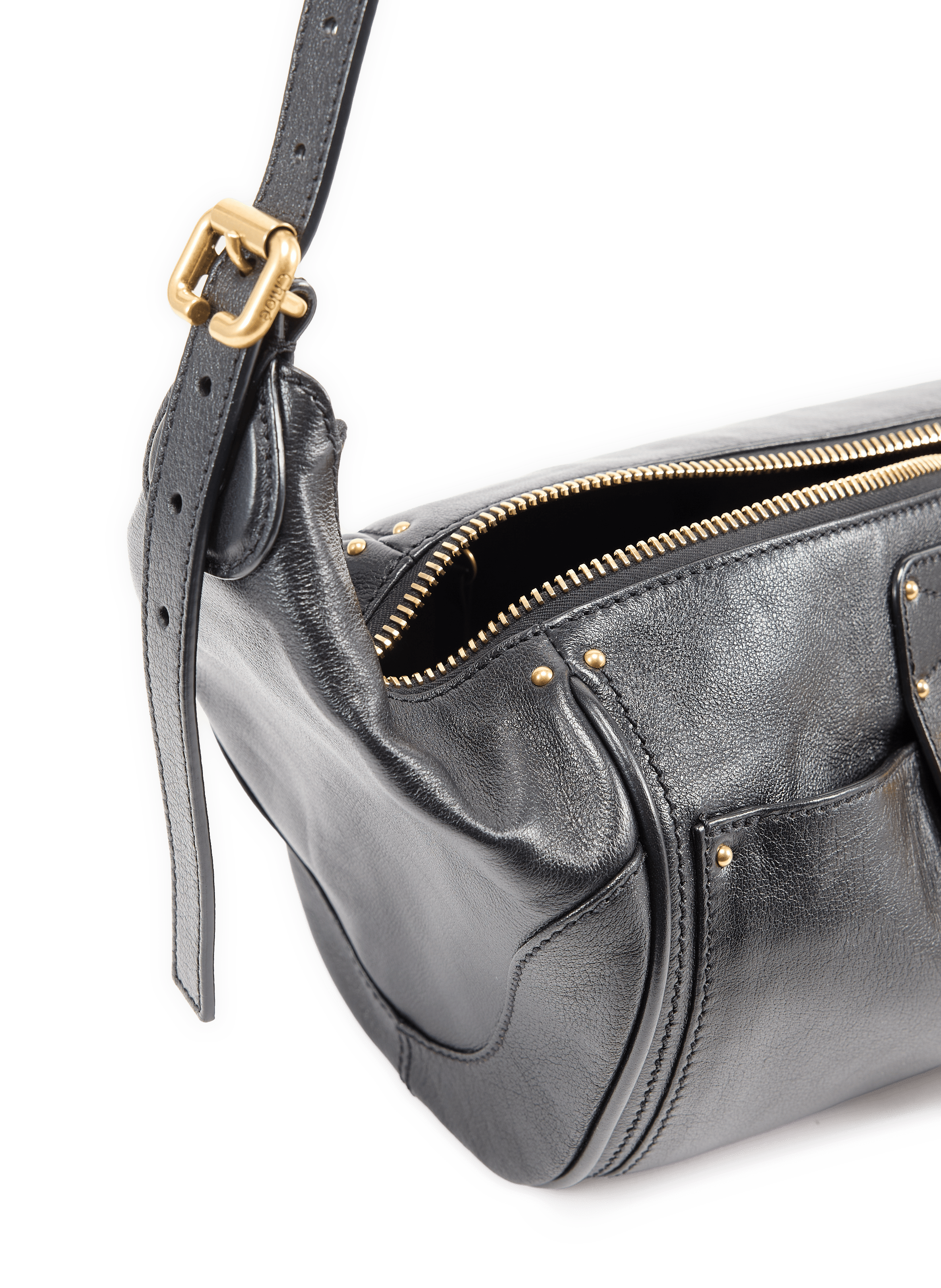 Sac épaule Paddington en cuir de veau grainé CHLOÉ Noir