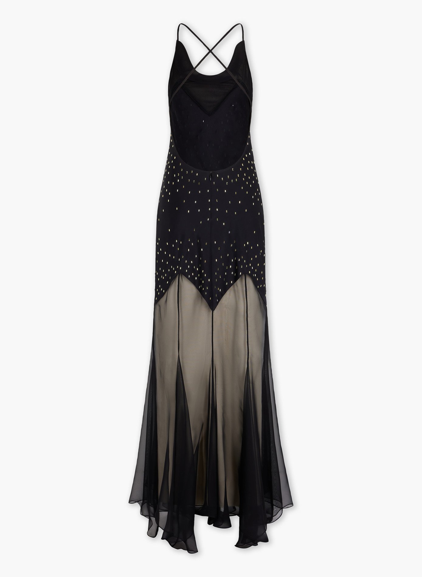 Longue robe avec ornements RABANNE Noir
