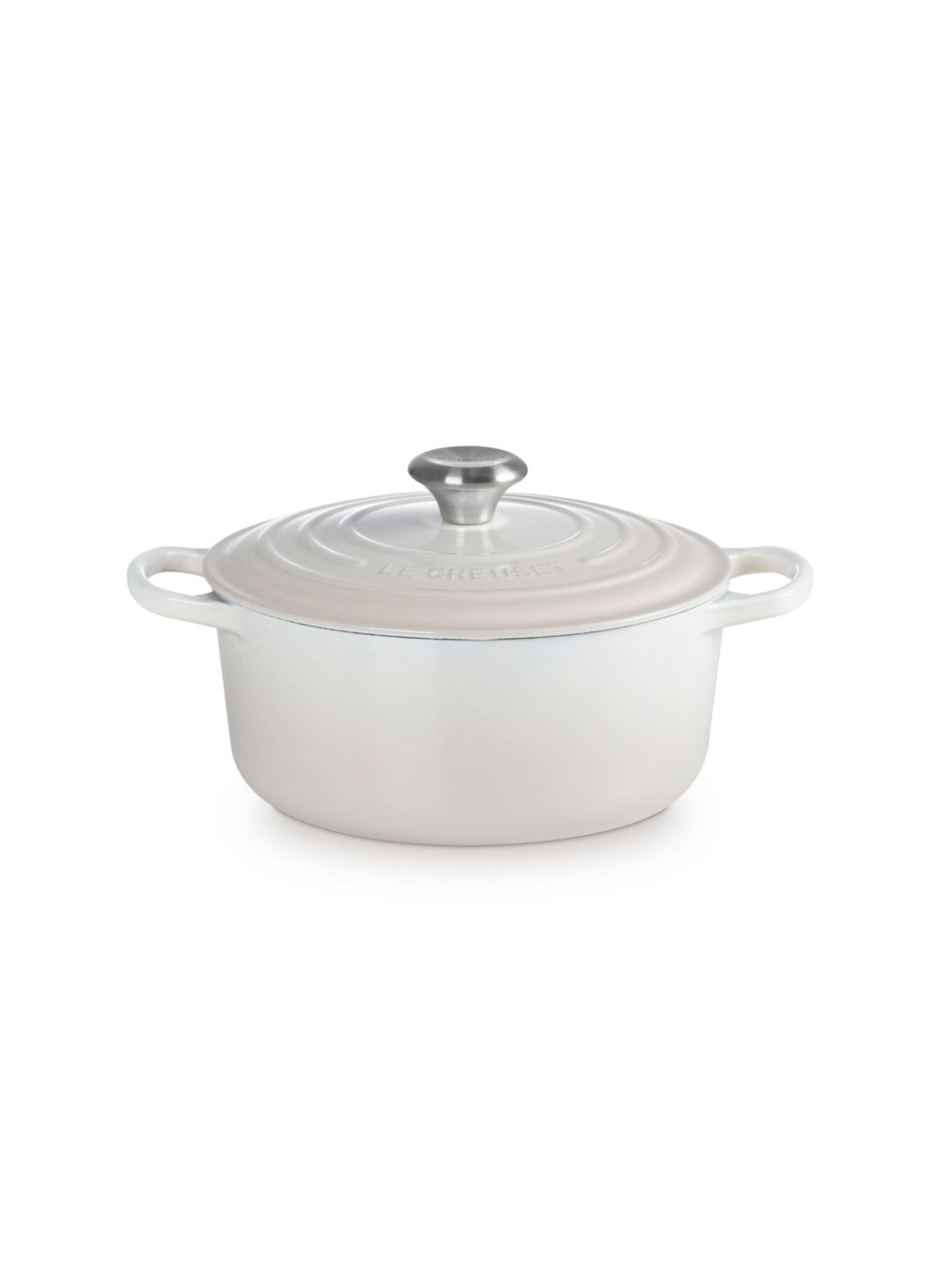 Runde emaillierte Gusseisen-Cocotte LE CREUSET Beige