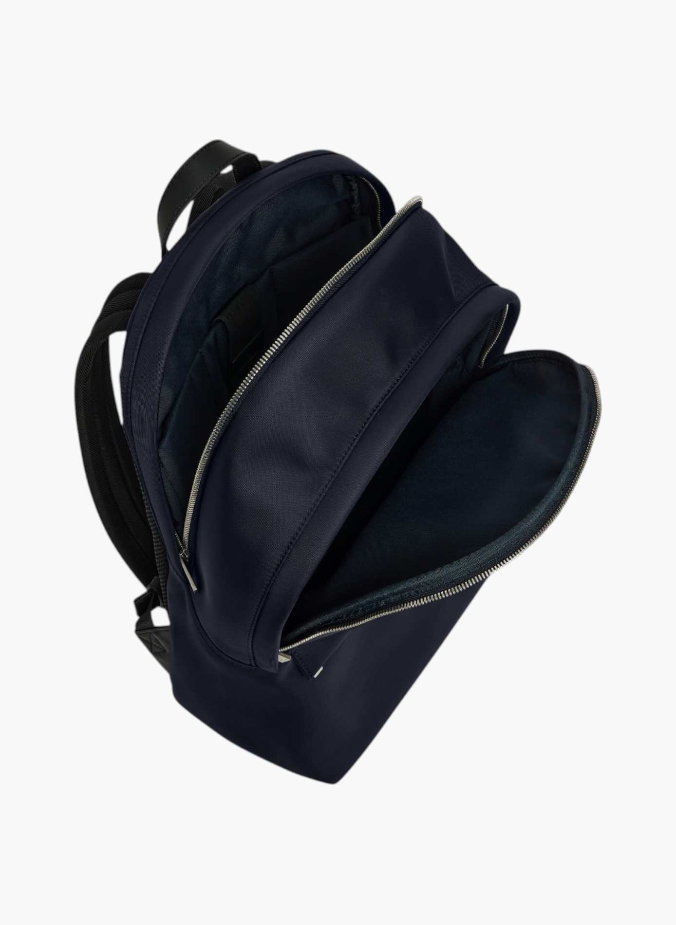 Sac à dos zippé basile en toile nylon et cuir lisse LE TANNEUR Bleu