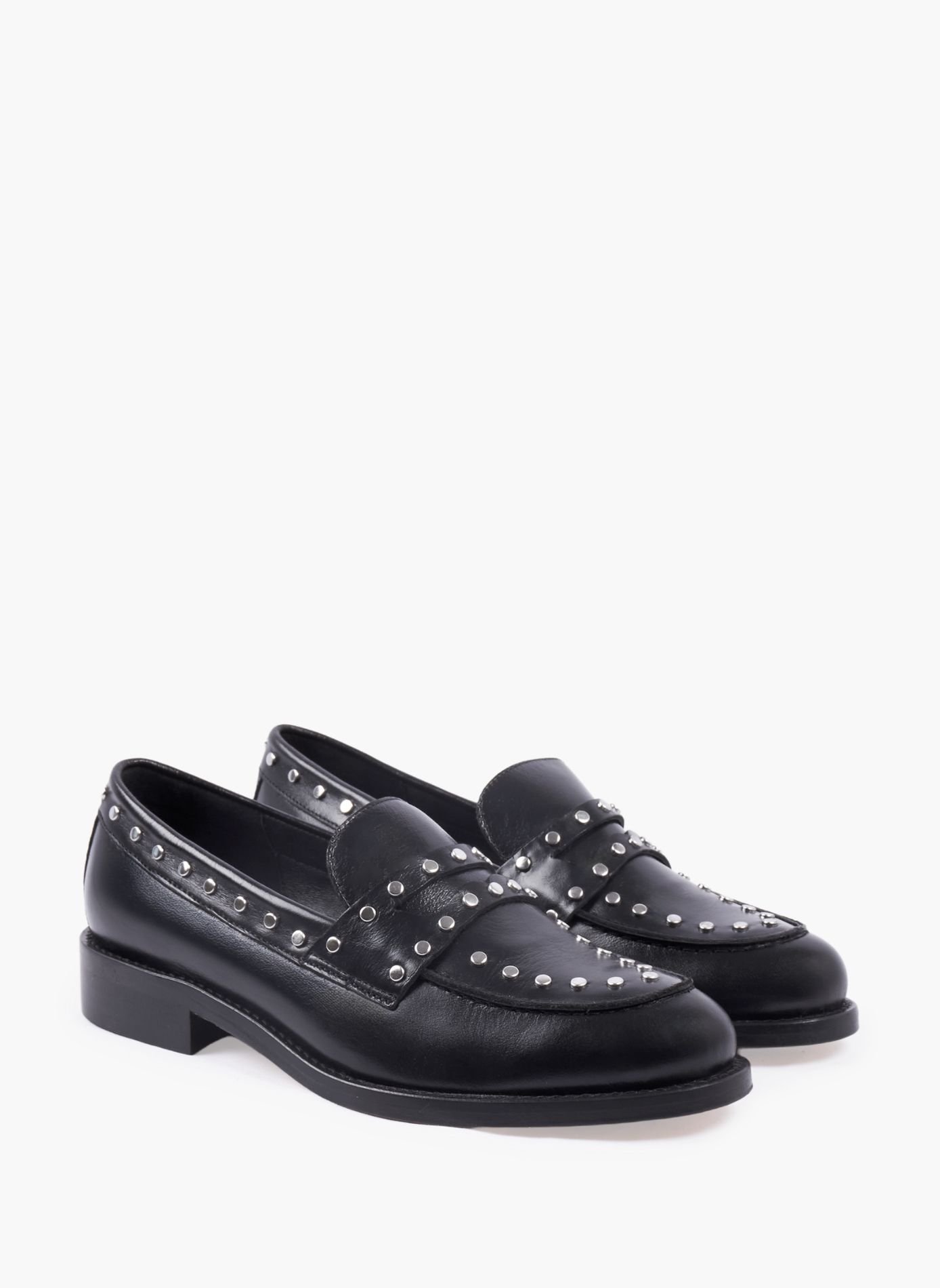 Mocassins cuir clouté JULES & JENN Noir