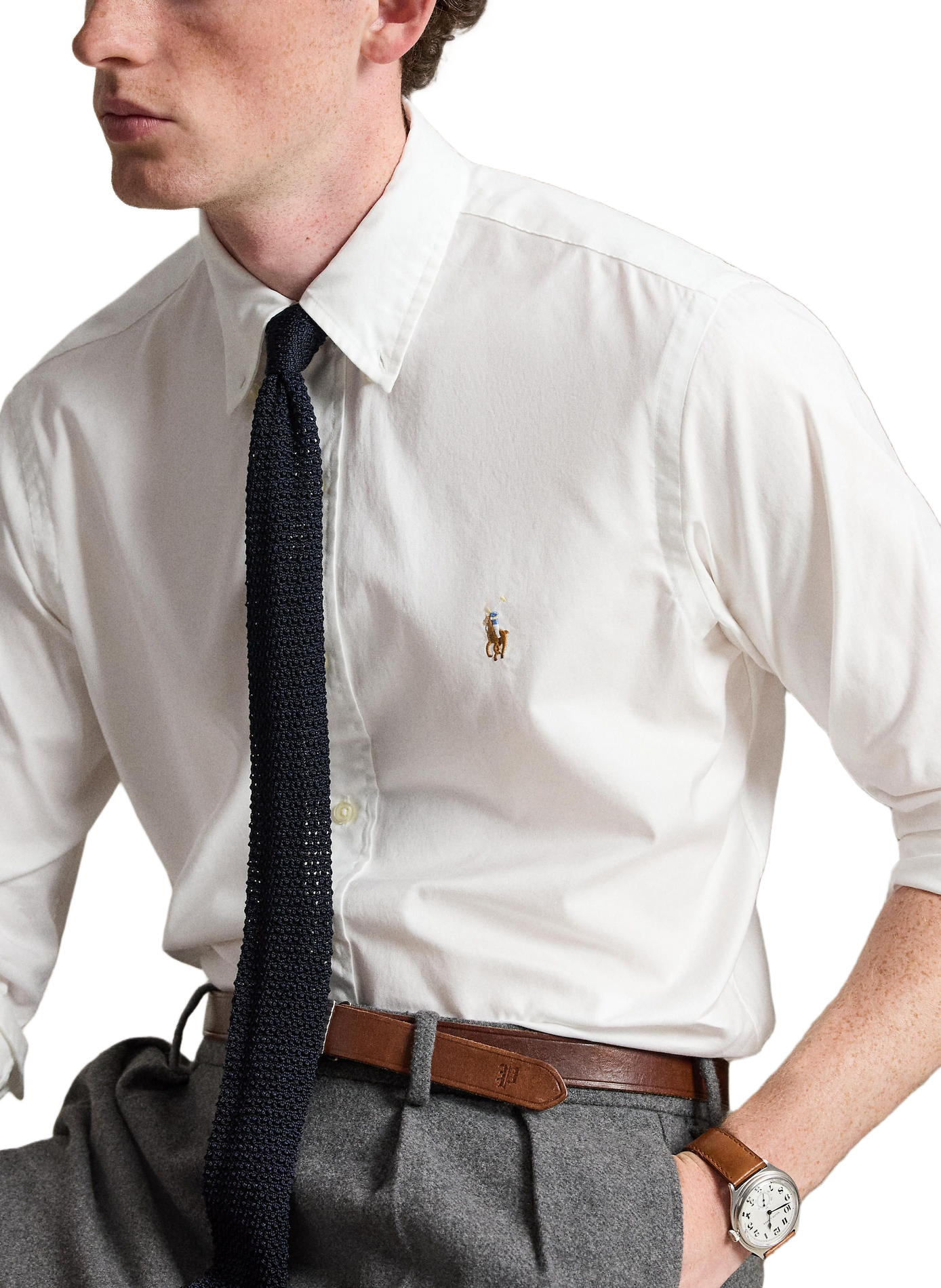 Straight shirt with logo in blended cotton POLO RALPH LAUREN White
