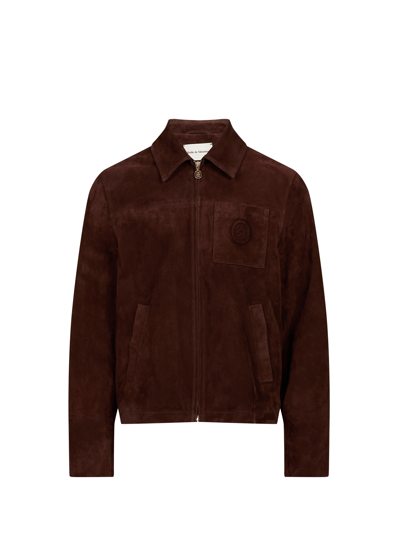 Suede logo jacket DROLE DE MONSIEUR Brown