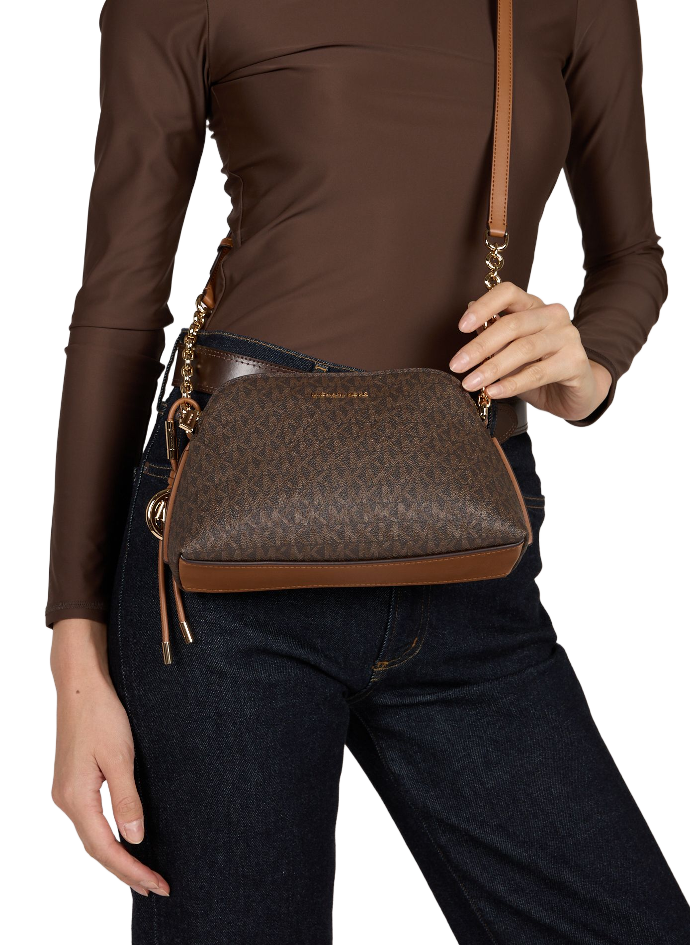 Sac à bandoulière Freddie monogrammé MICHAEL KORS Marron