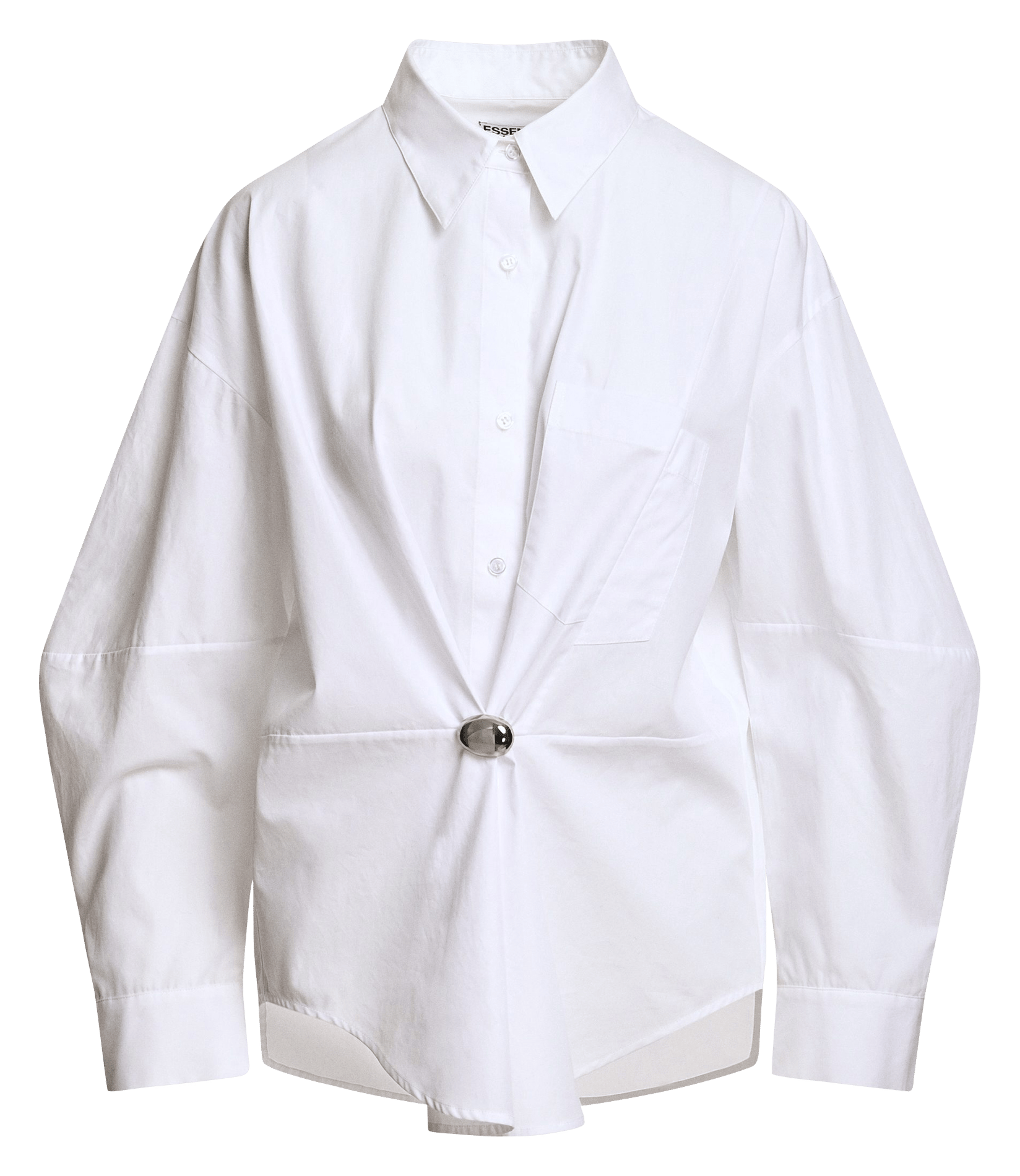 Chemise oversize rayée en coton bio kreative ESSENTIEL ANTWERP Blanc