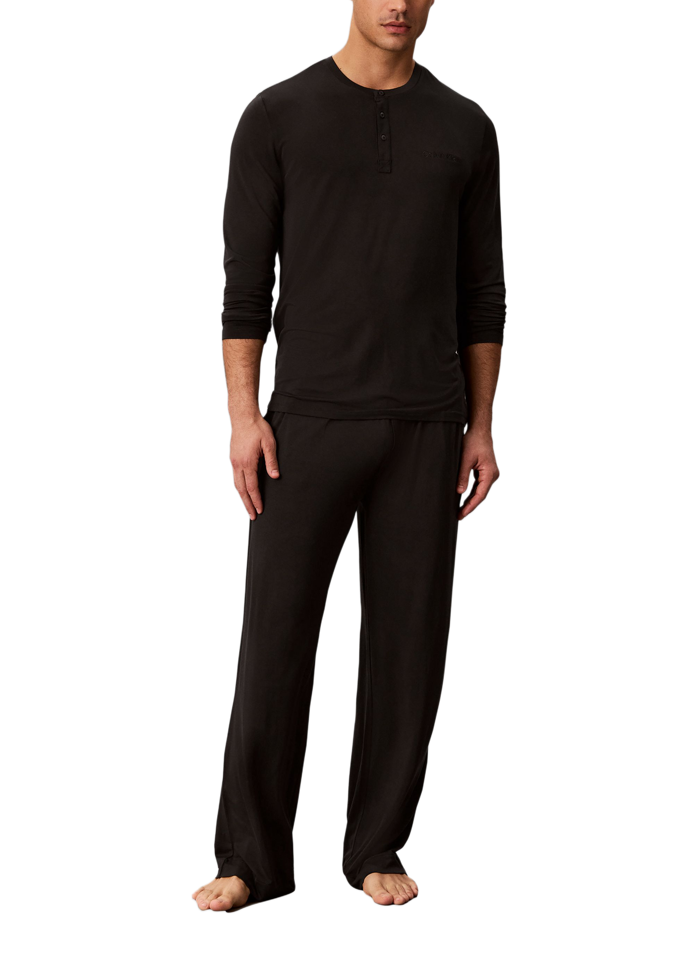 Pyjama-Langarm-T-Shirt | Schwarz CALVIN KLEIN Herren