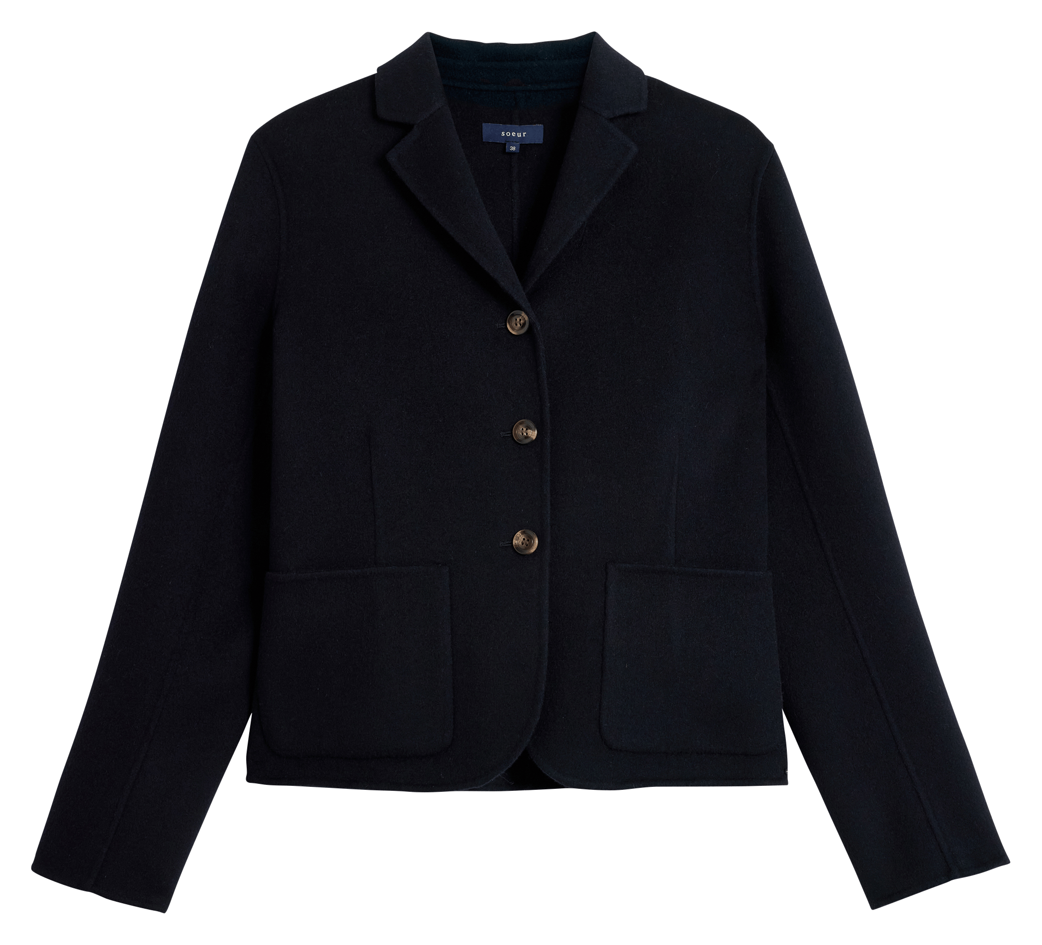 Veste de tailleur droite en laine mélangée hespera SOEUR Bleu