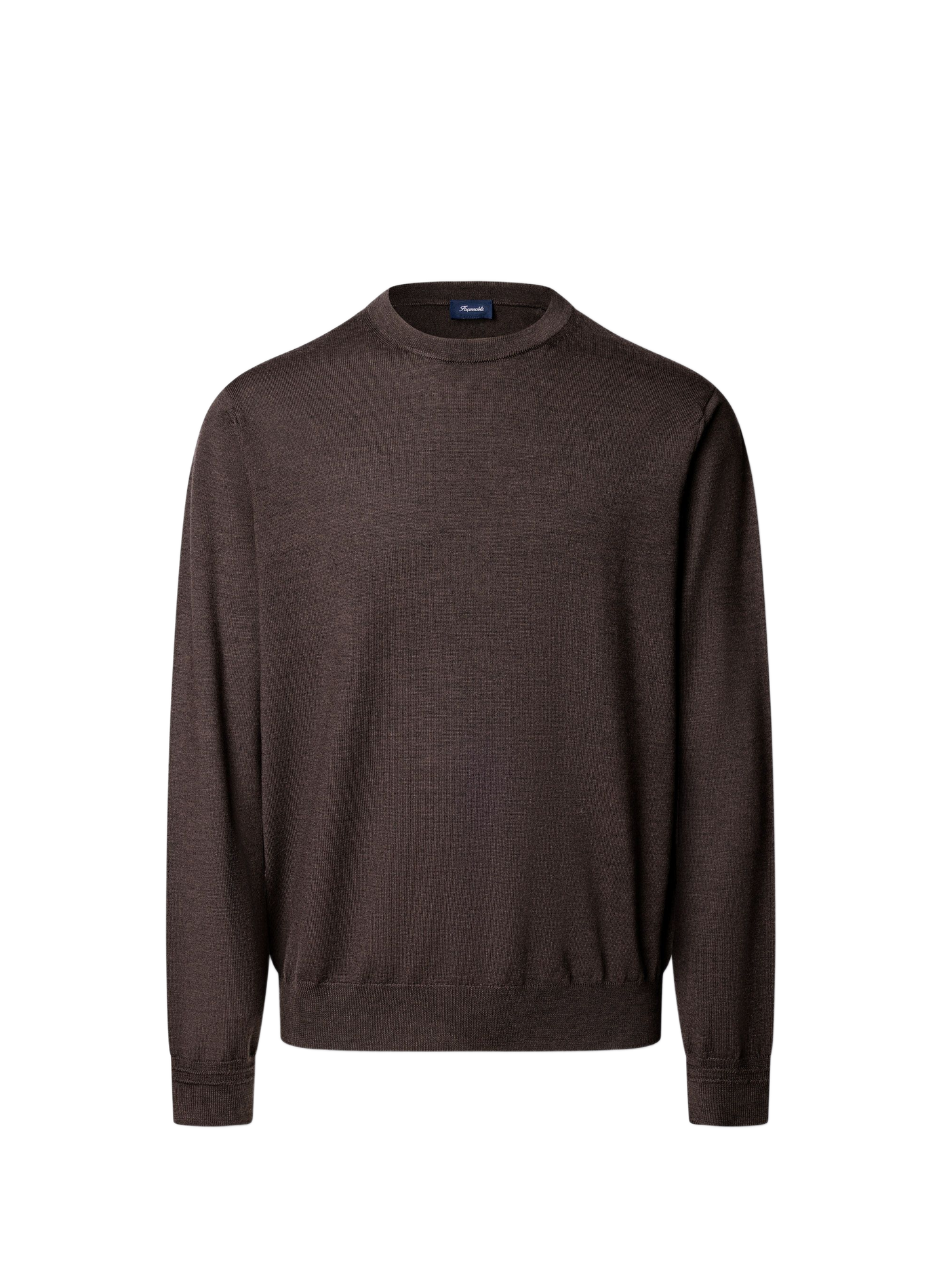 Pull droit col rond en laine FACONNABLE Brown