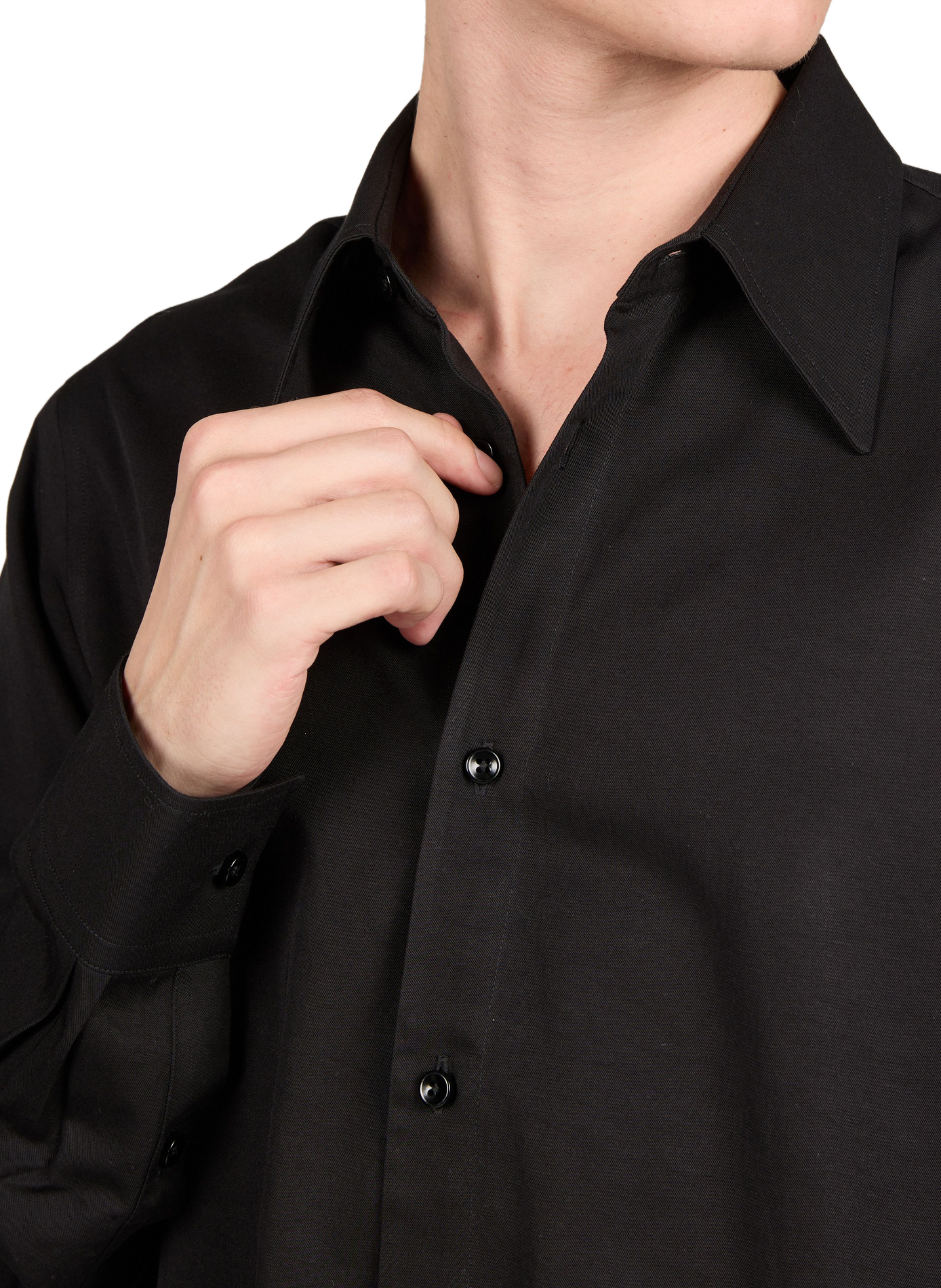 Straight classic collar shirt SEAN SUEN Black