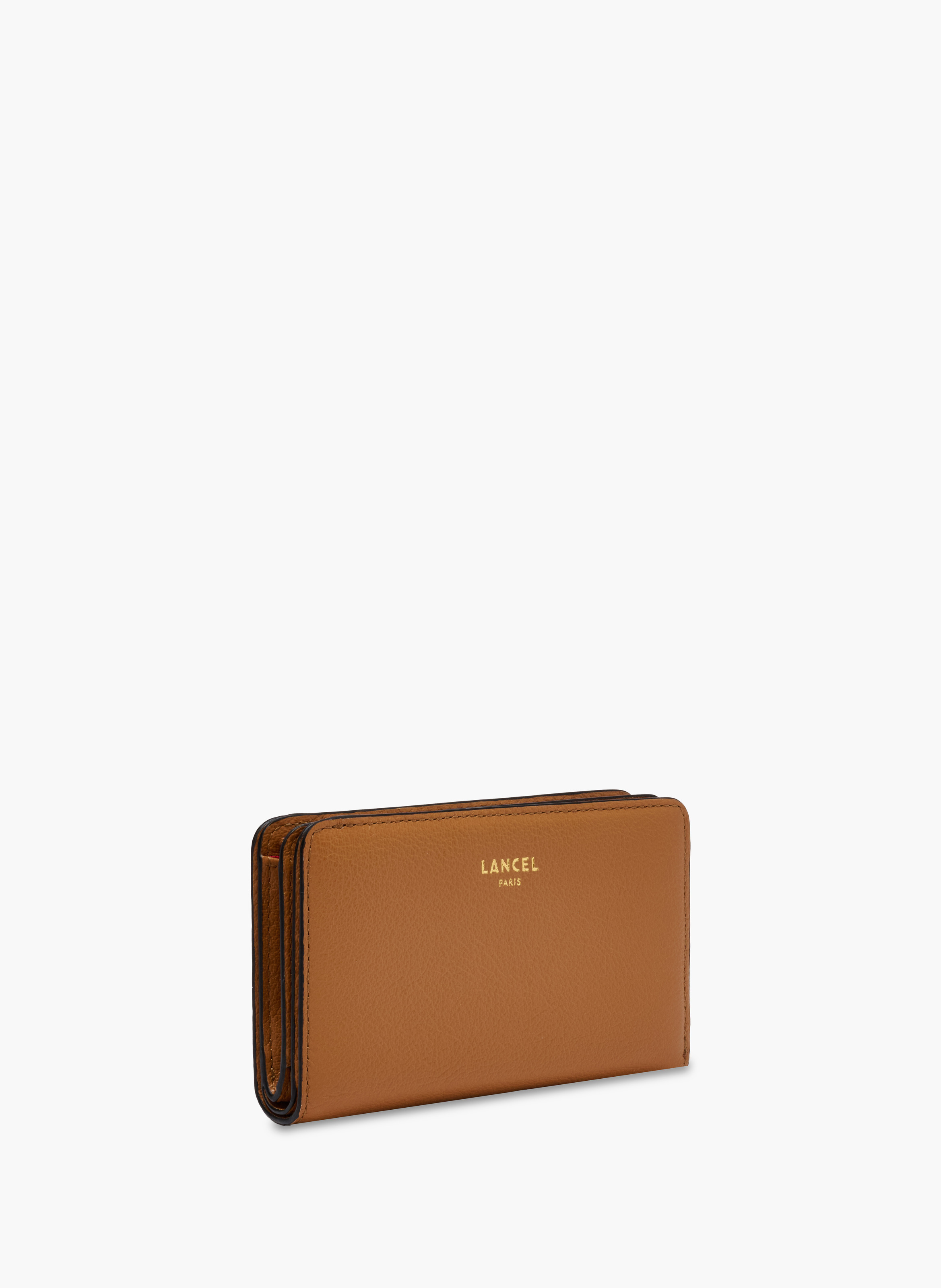 Portefeuille rectangulaire zippé bcbg de lancel en cuir LANCEL Marron