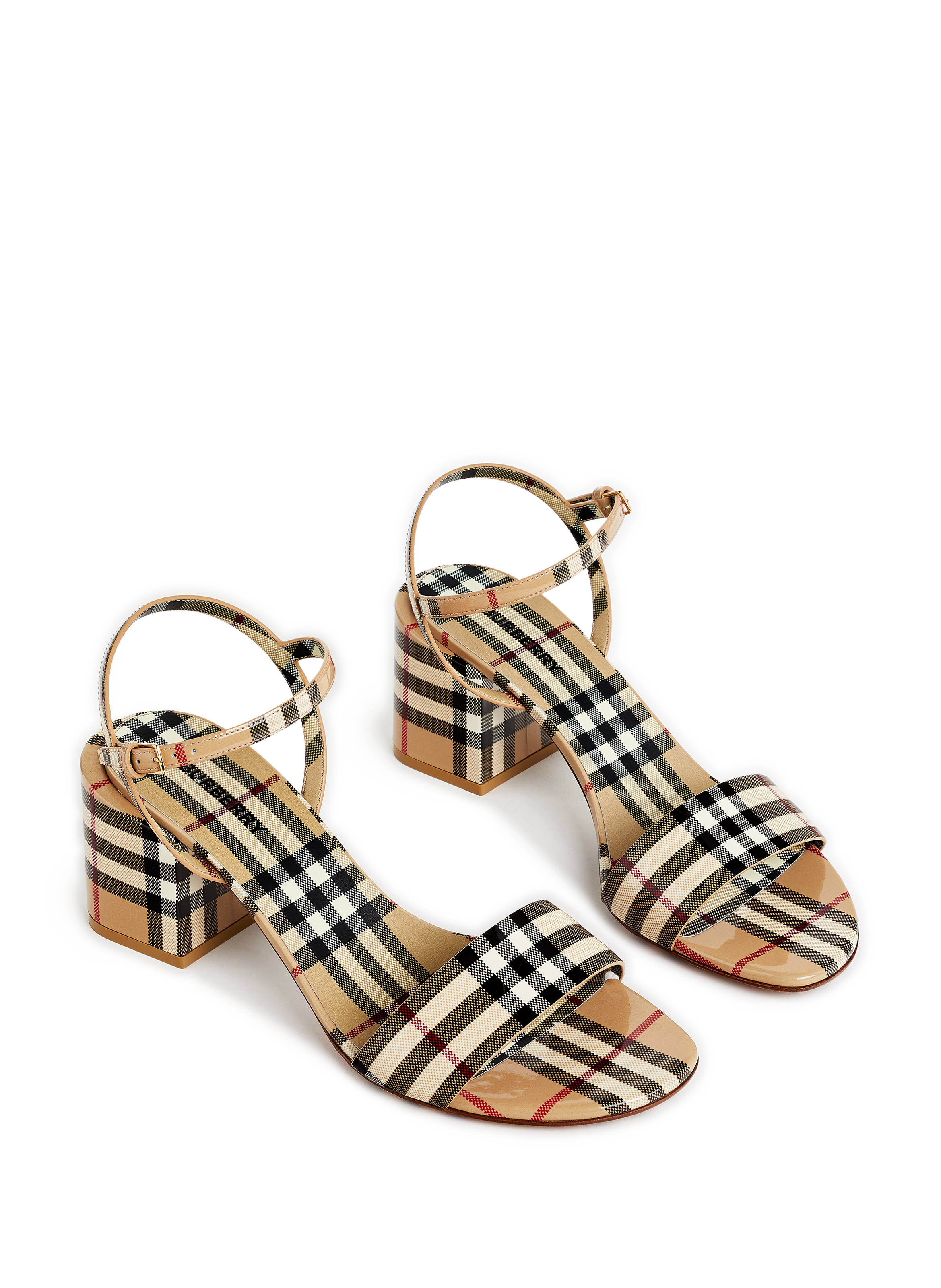 Sandales à talon en cuir