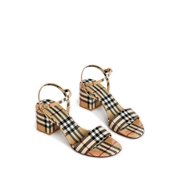 Sandales à talon en cuir