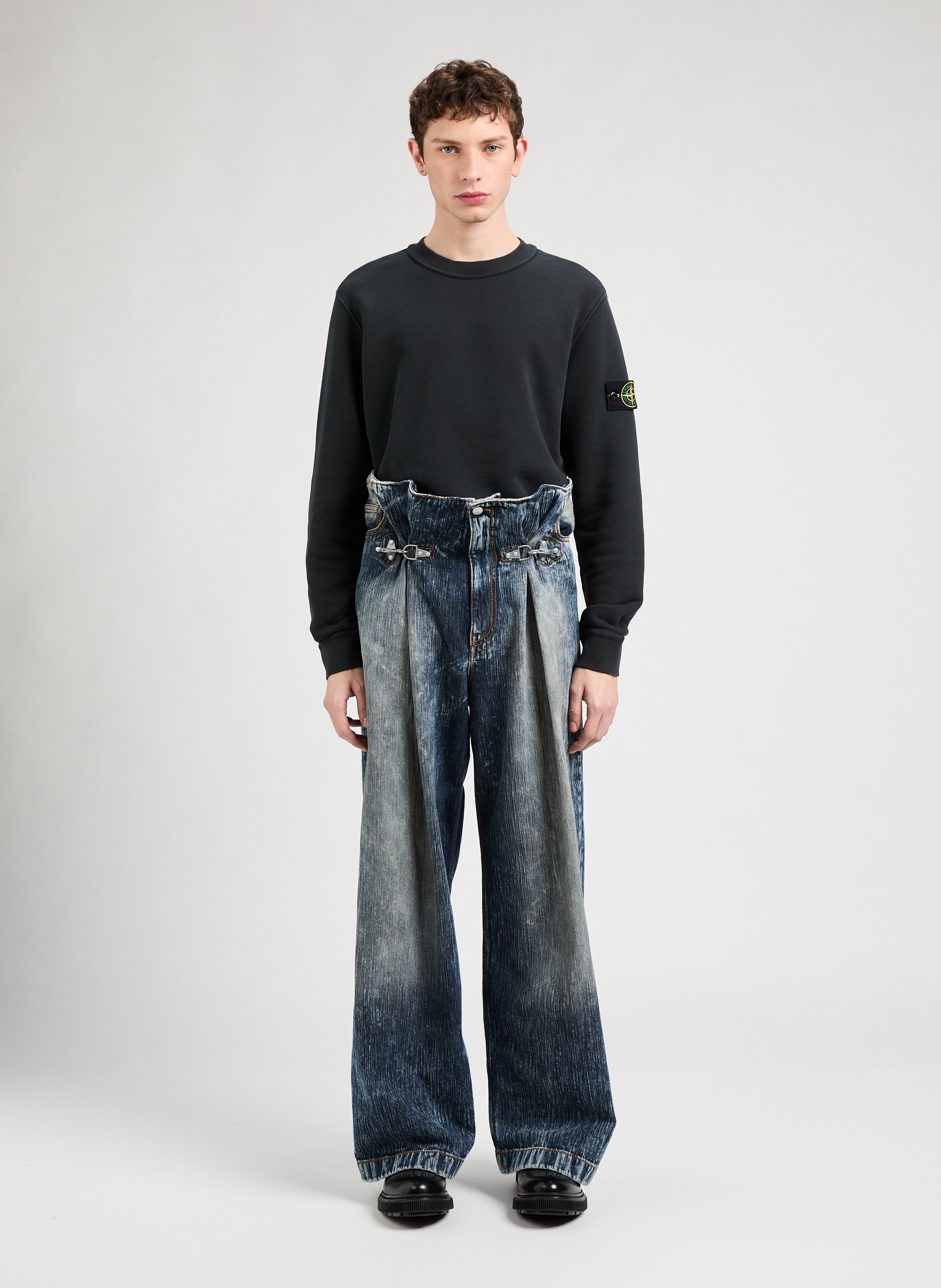 Sweatshirt en coton STONE ISLAND Noir