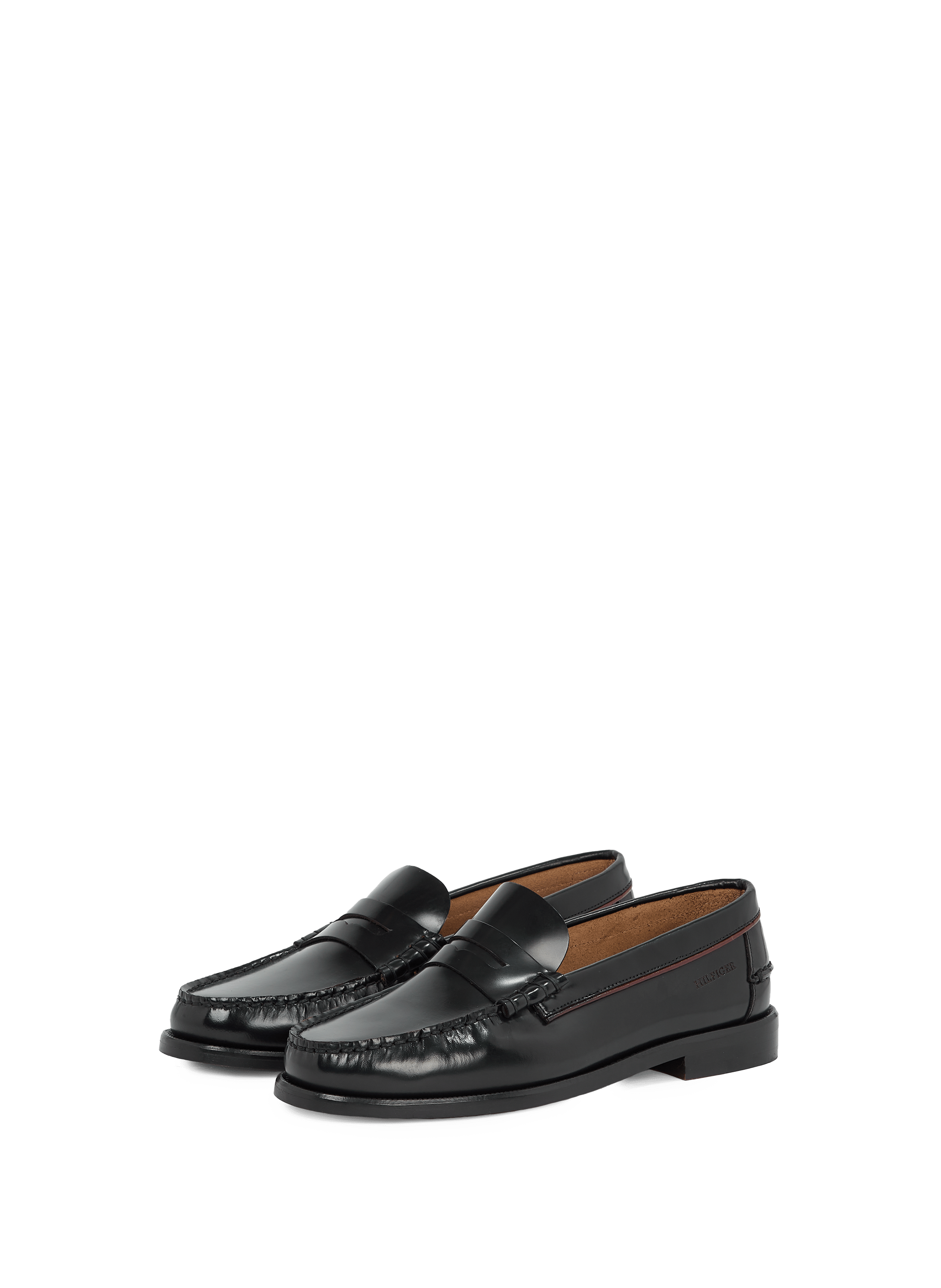 Calfskin leather loafers TOMMY HILFIGER Black