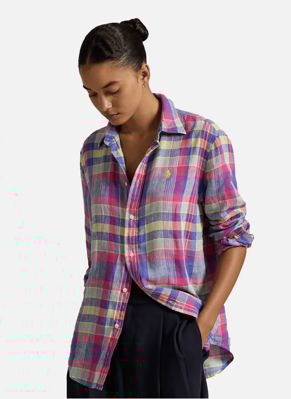 Oxford Shirt Top Ralph Lauren Femme Slim Fit Knit Cotton Oxford