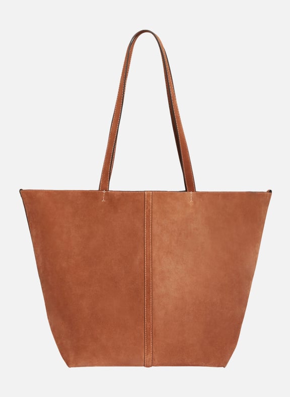 Grand cabas daily en cuir velours Marron by VANESSA BRUNO VANESSA BRUNO Grand cabas daily en cuir velours Marron