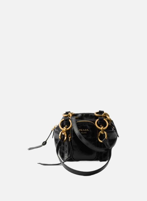 Mini sac à main prada dangle en cuir Noir by PRADA PRADA Mini sac à main prada dangle en cuir Noir