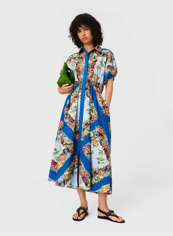 Robe chemise en coton imprimé Multicolore by MAJE MAJE Robe chemise en coton imprimé Multicolore