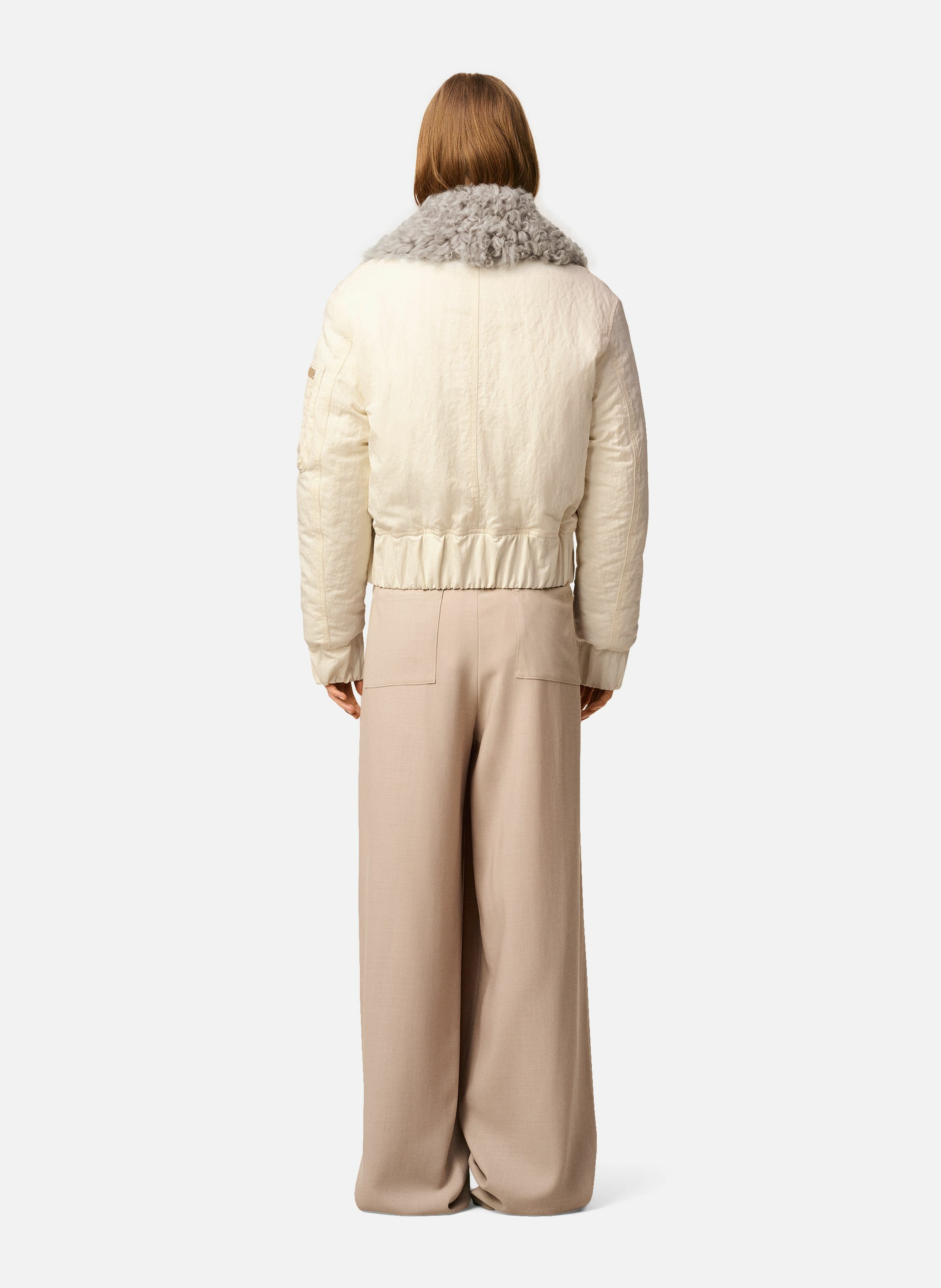 Bomber rembourré en nylon unisexe AMI PARIS Blanc