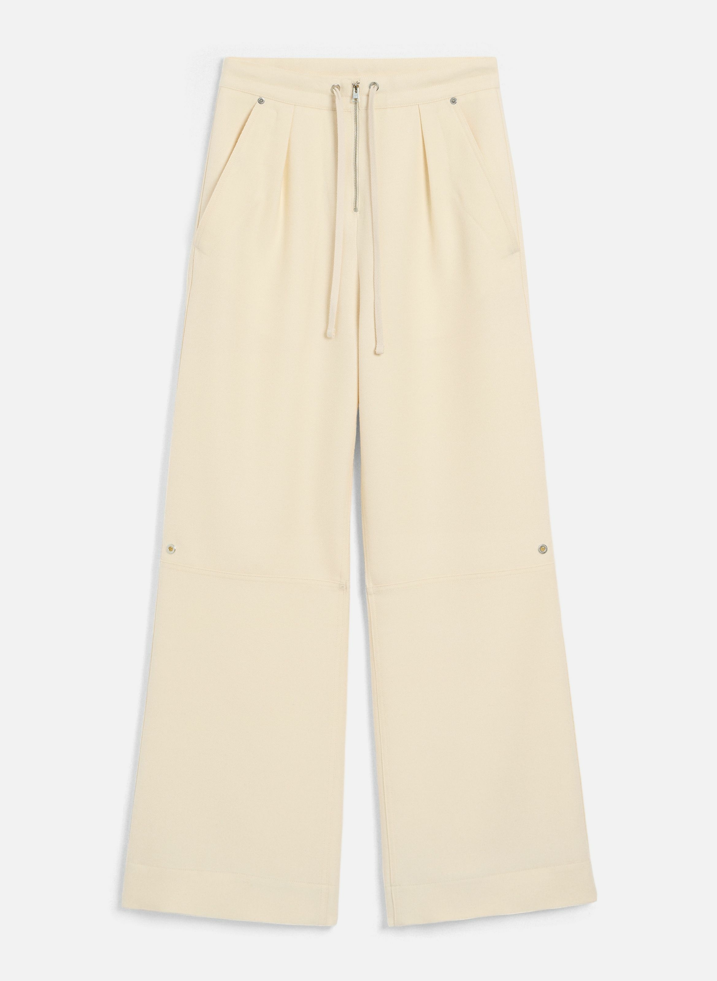 Pantalon zippé en laine AMI PARIS Blanc