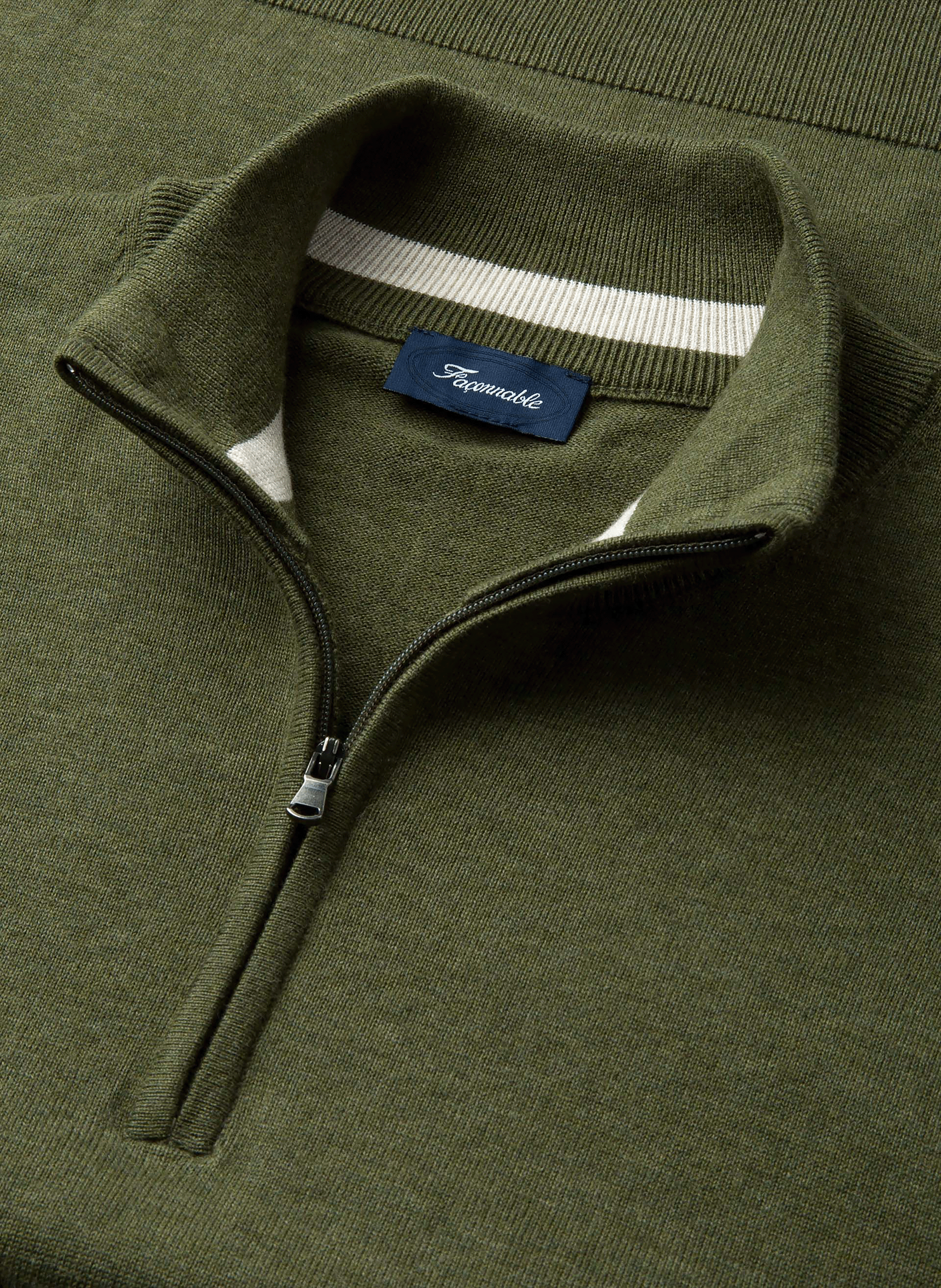 Pull en coton et soie FACONNABLE Kaki