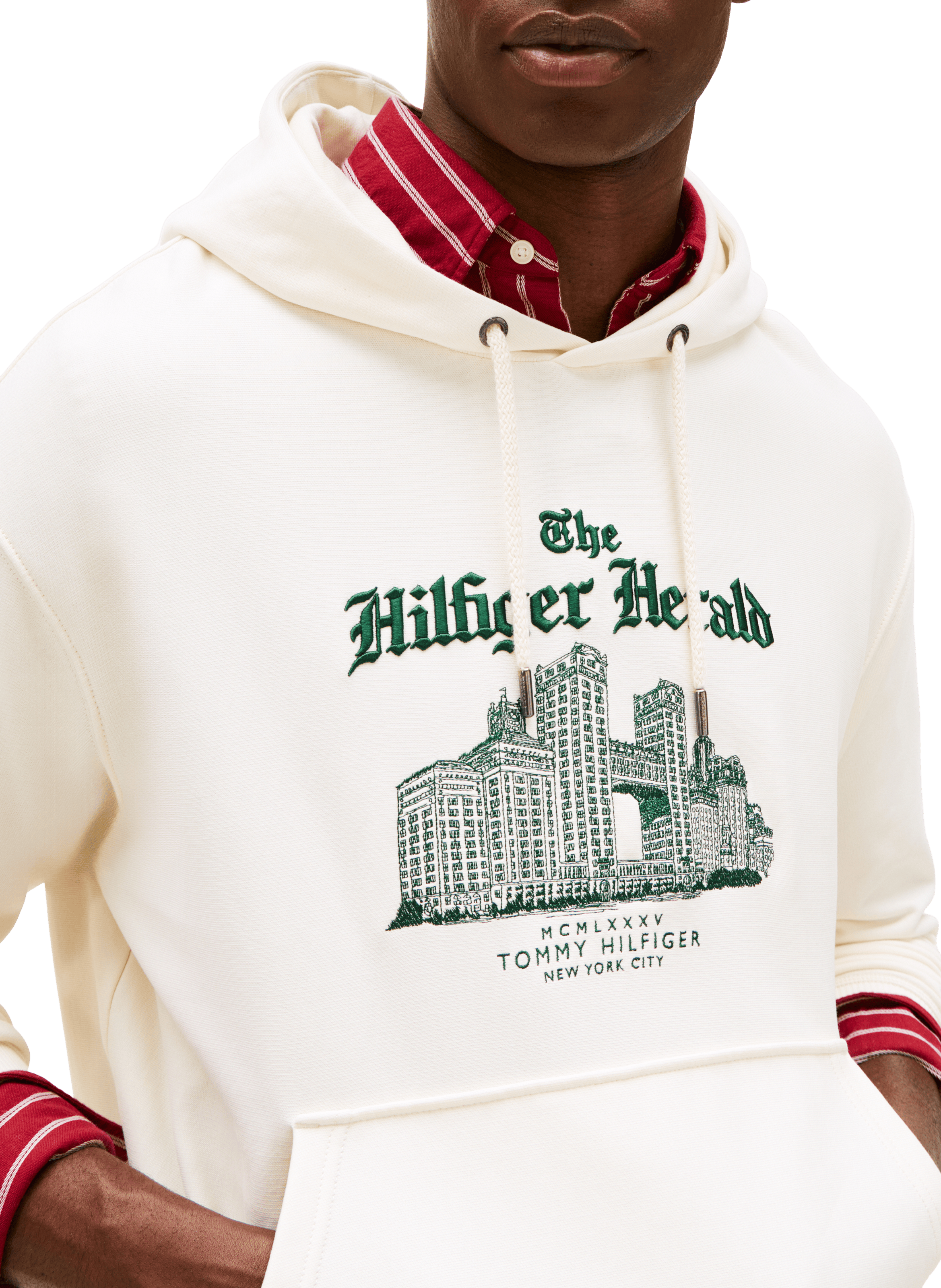 Embroidered cotton sweatshirt TOMMY HILFIGER Beige