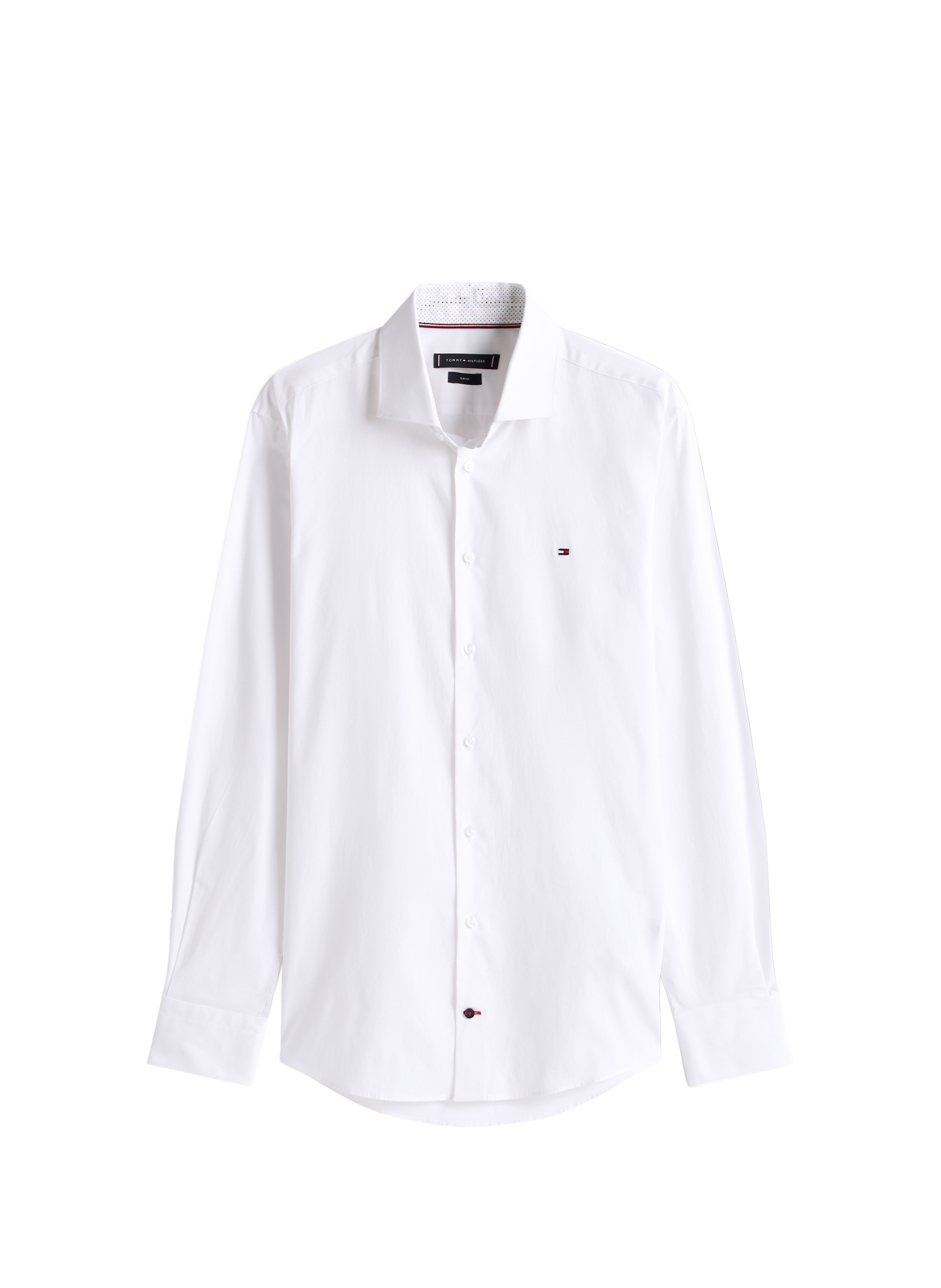 Slim cotton-blend shirt TOMMY HILFIGER White