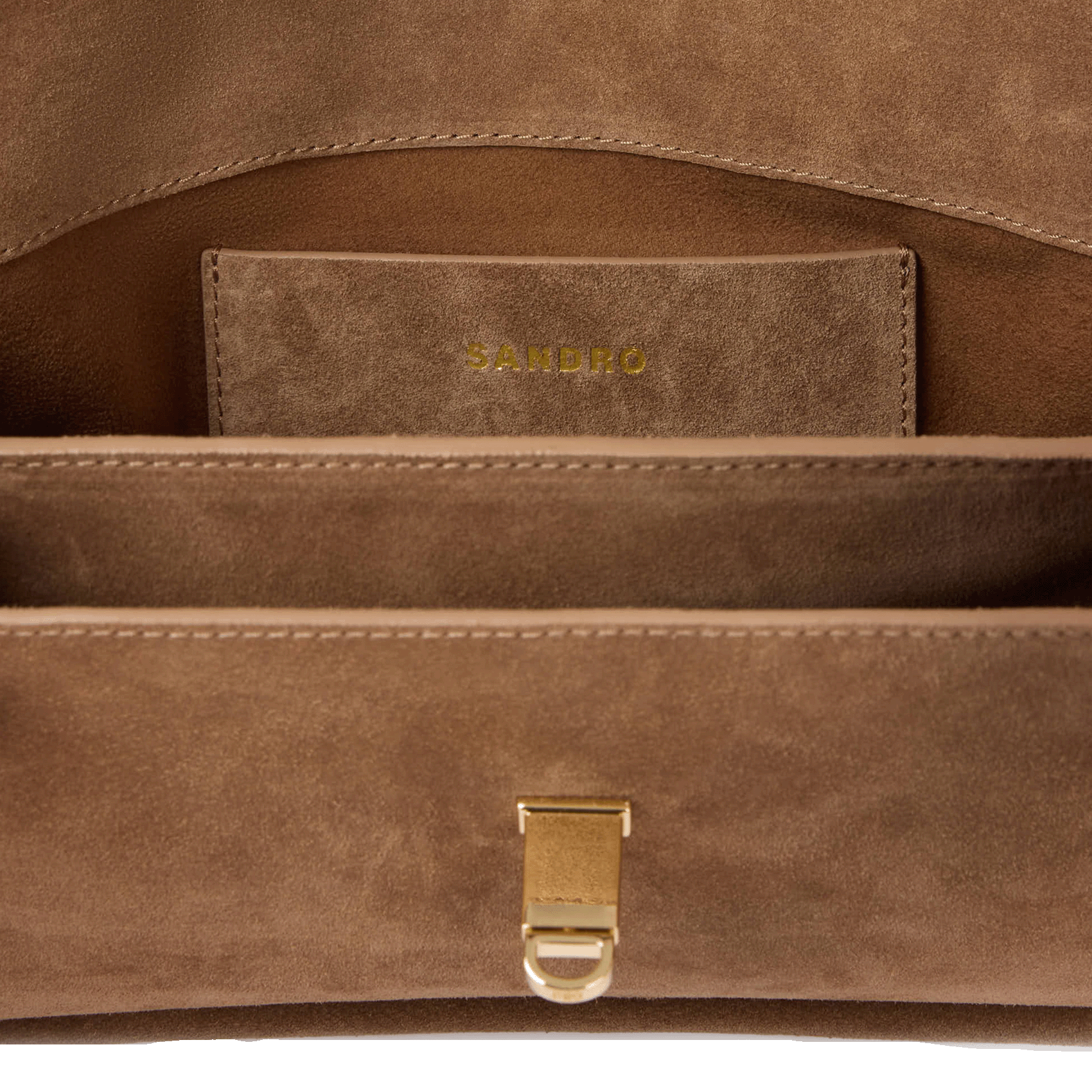 Sac en cuir velours SANDRO Beige