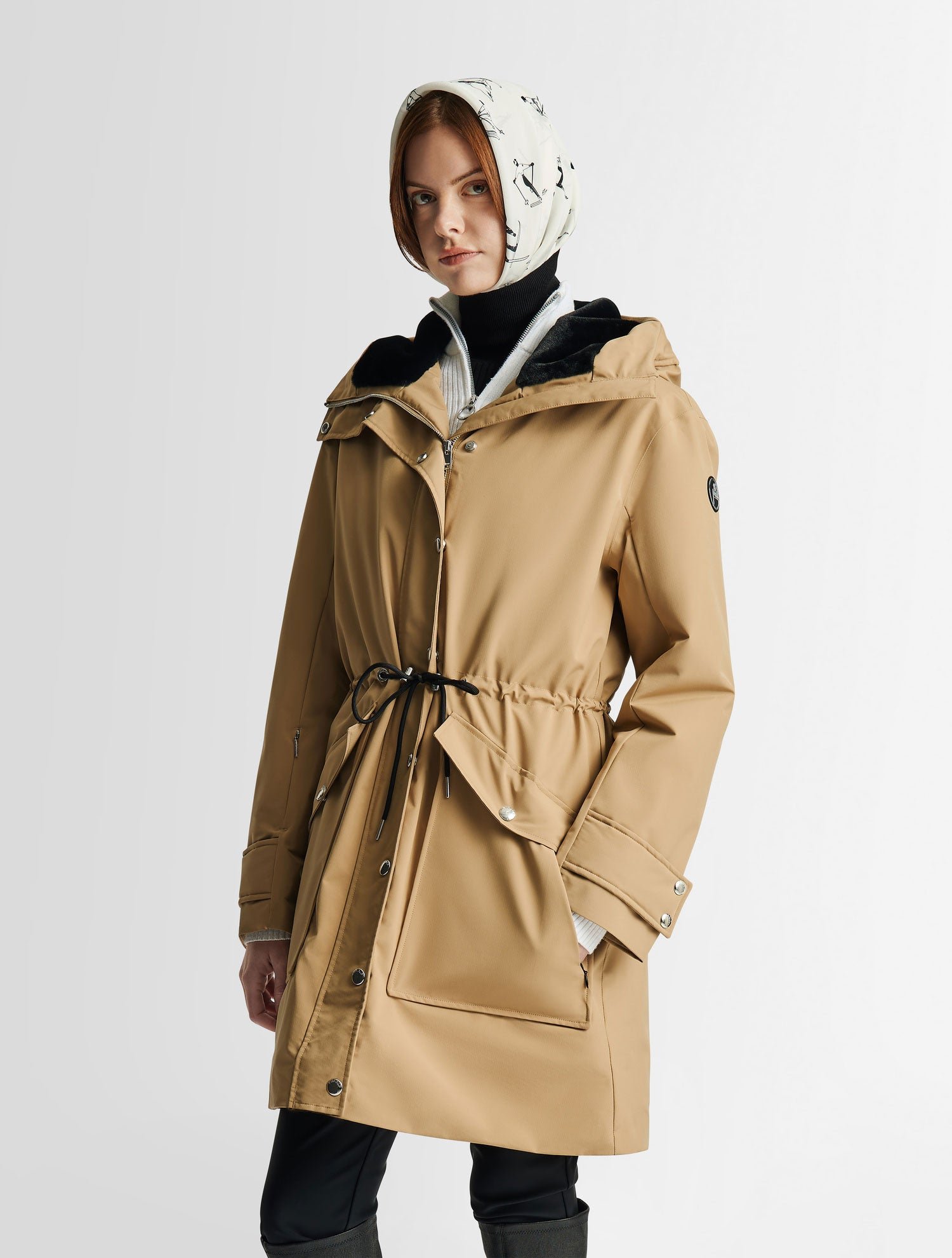 Manteau janix col capuche coupe ample FUSALP Beige