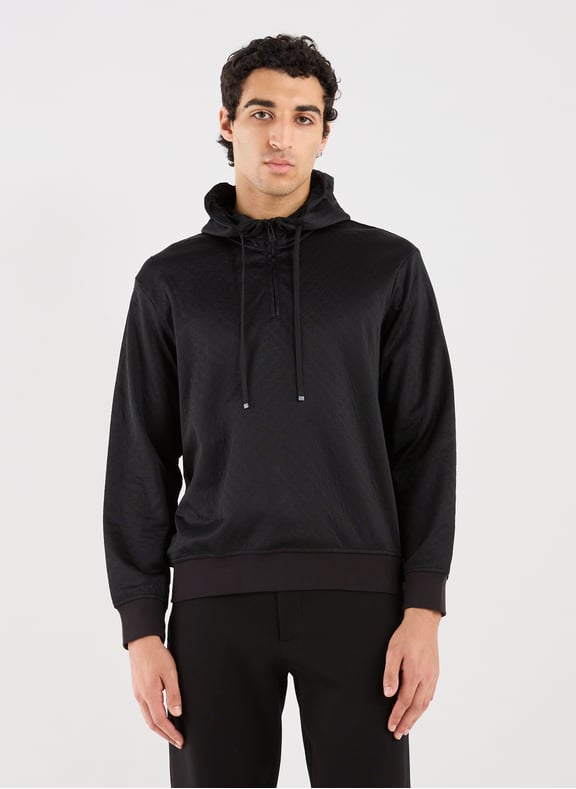 Hoodie with all-over logo Black by ARMANI EXCHANGE ARMANI EXCHANGE Hoodie with all-over logo Black