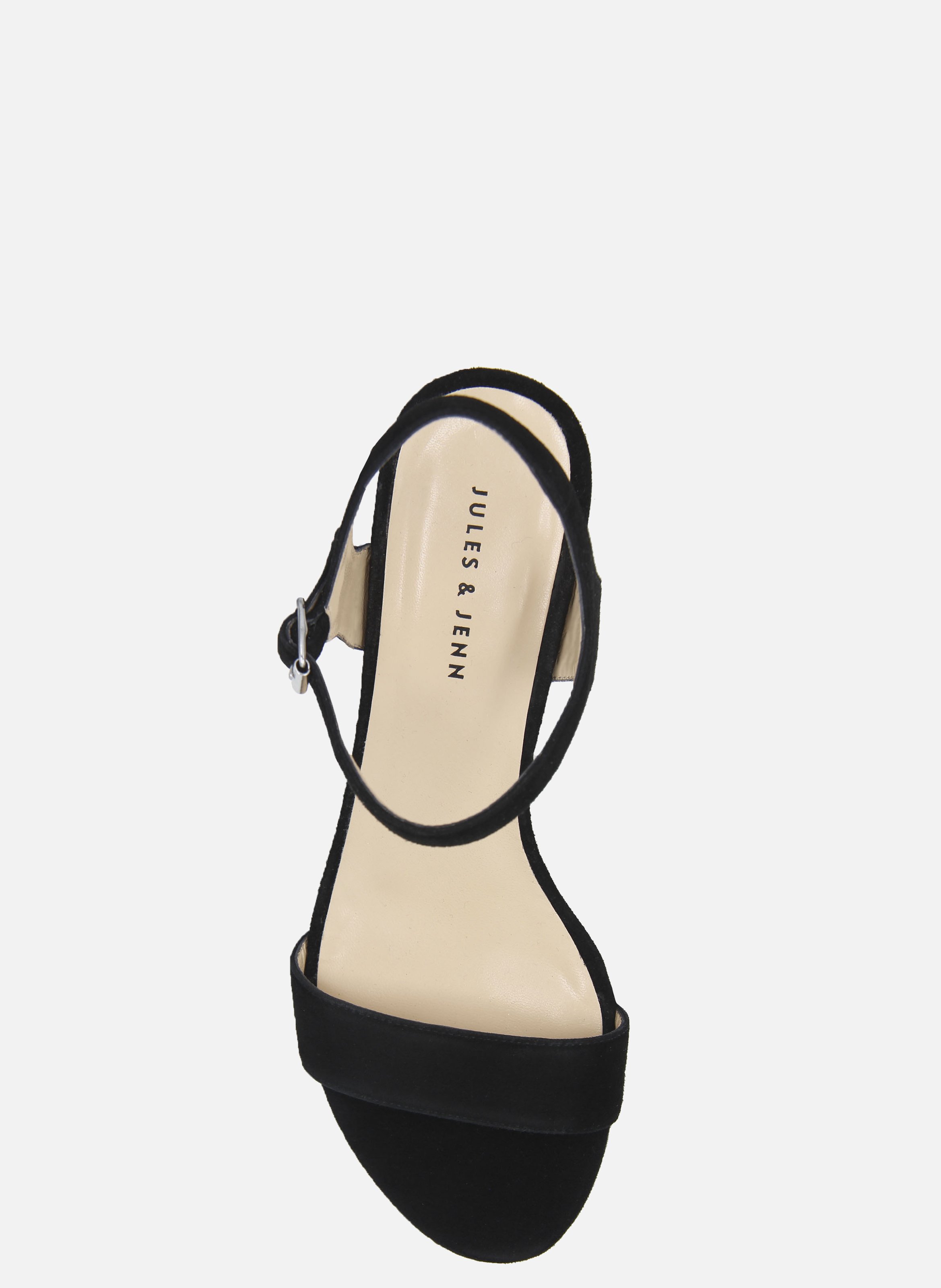 Sandales moyen talon cuir daim JULES & JENN Noir