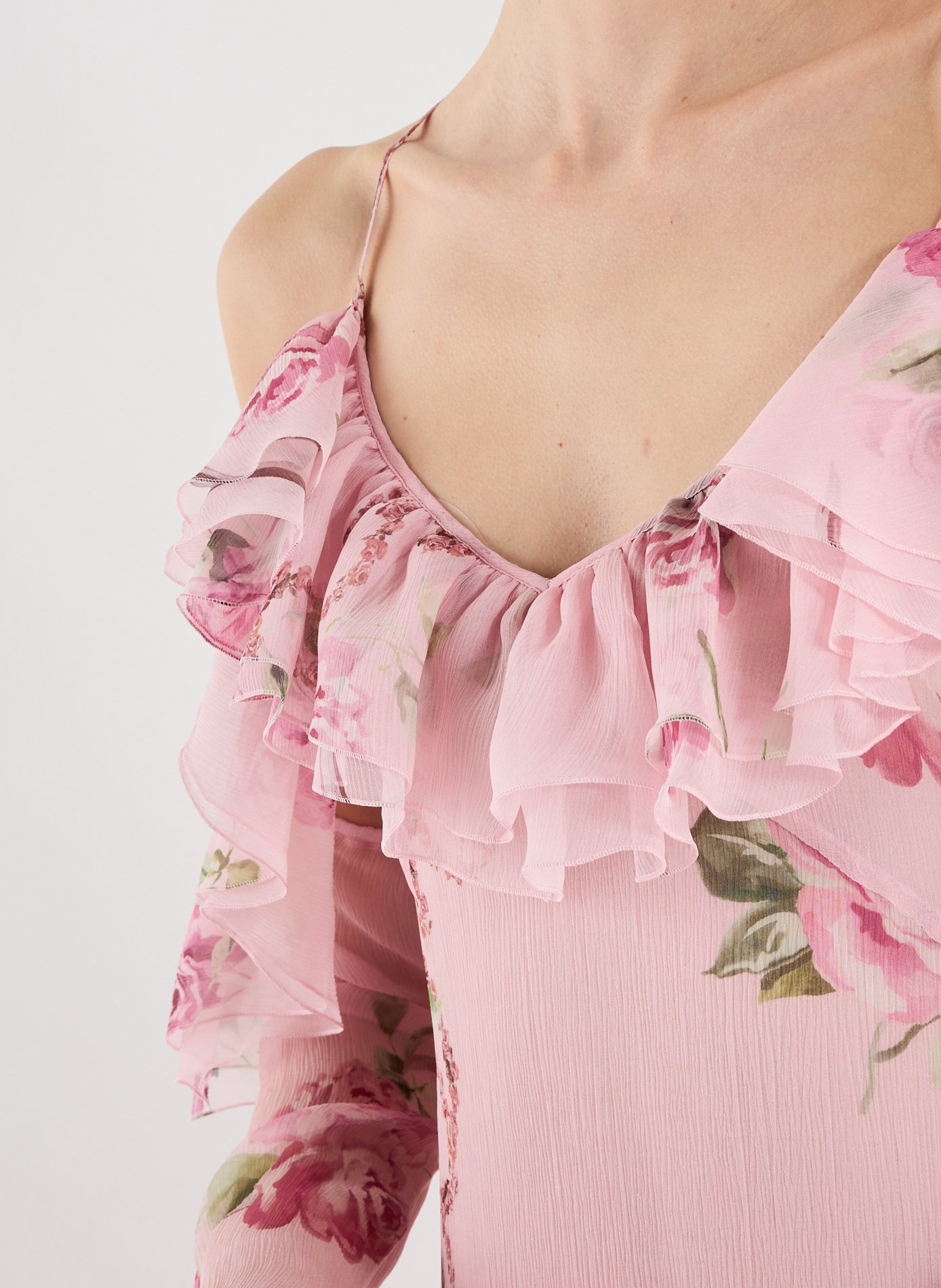 Robe longue en soie imprimée BLUMARINE Rose
