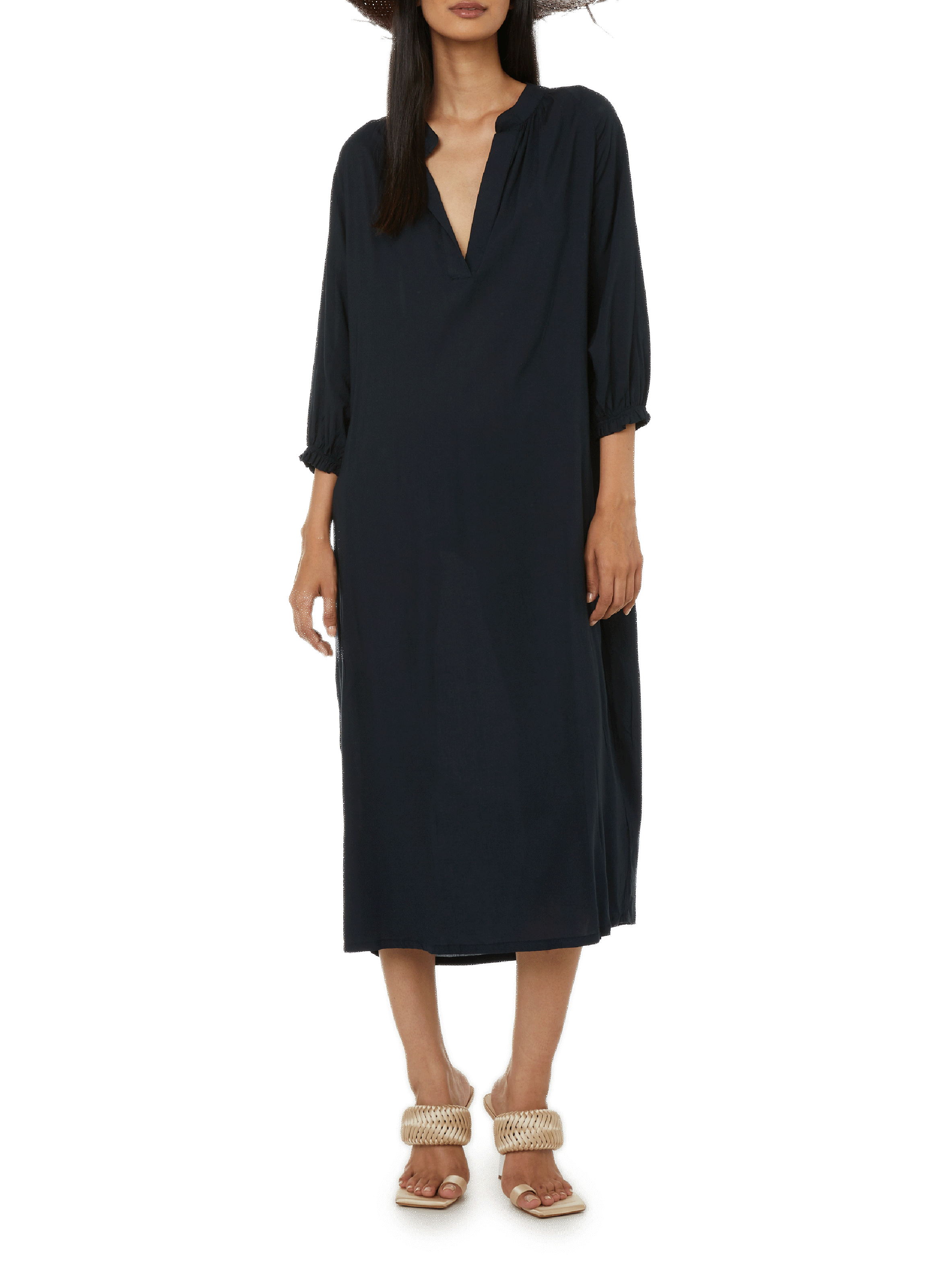 SAISON 1865 Robe midi Ava fluide Noir