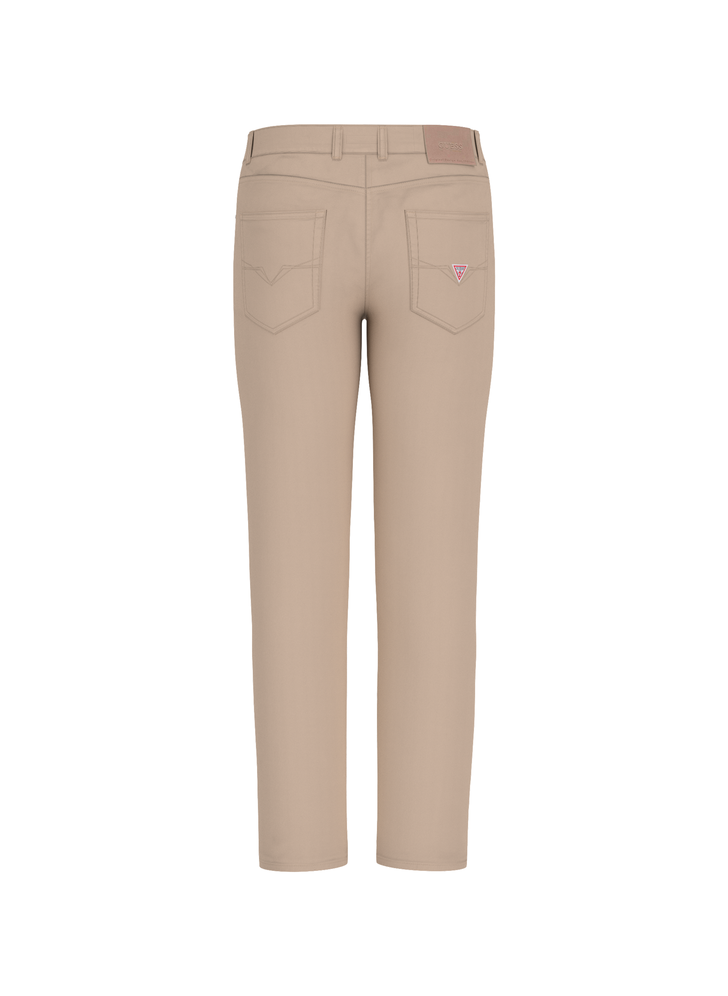 Pantalon coupe droite en coton mélangé GUESS Beige