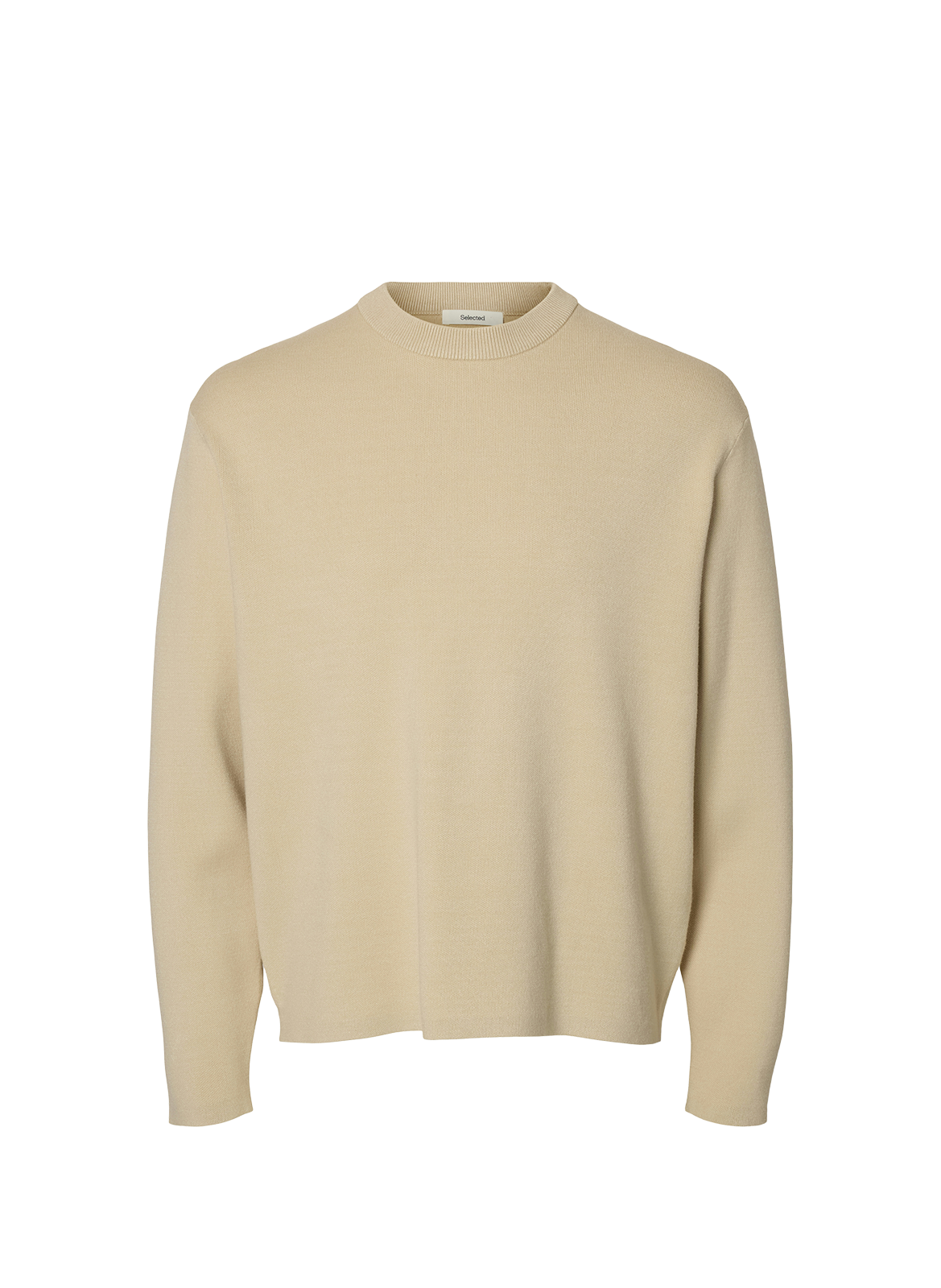 Pull droit à col côtelé SELECTED Beige
