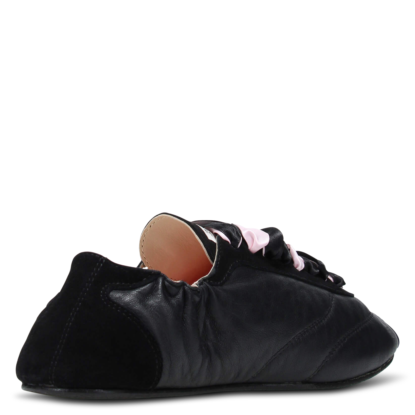 Ballerines froncées à lacets satin REPETTO Noir
