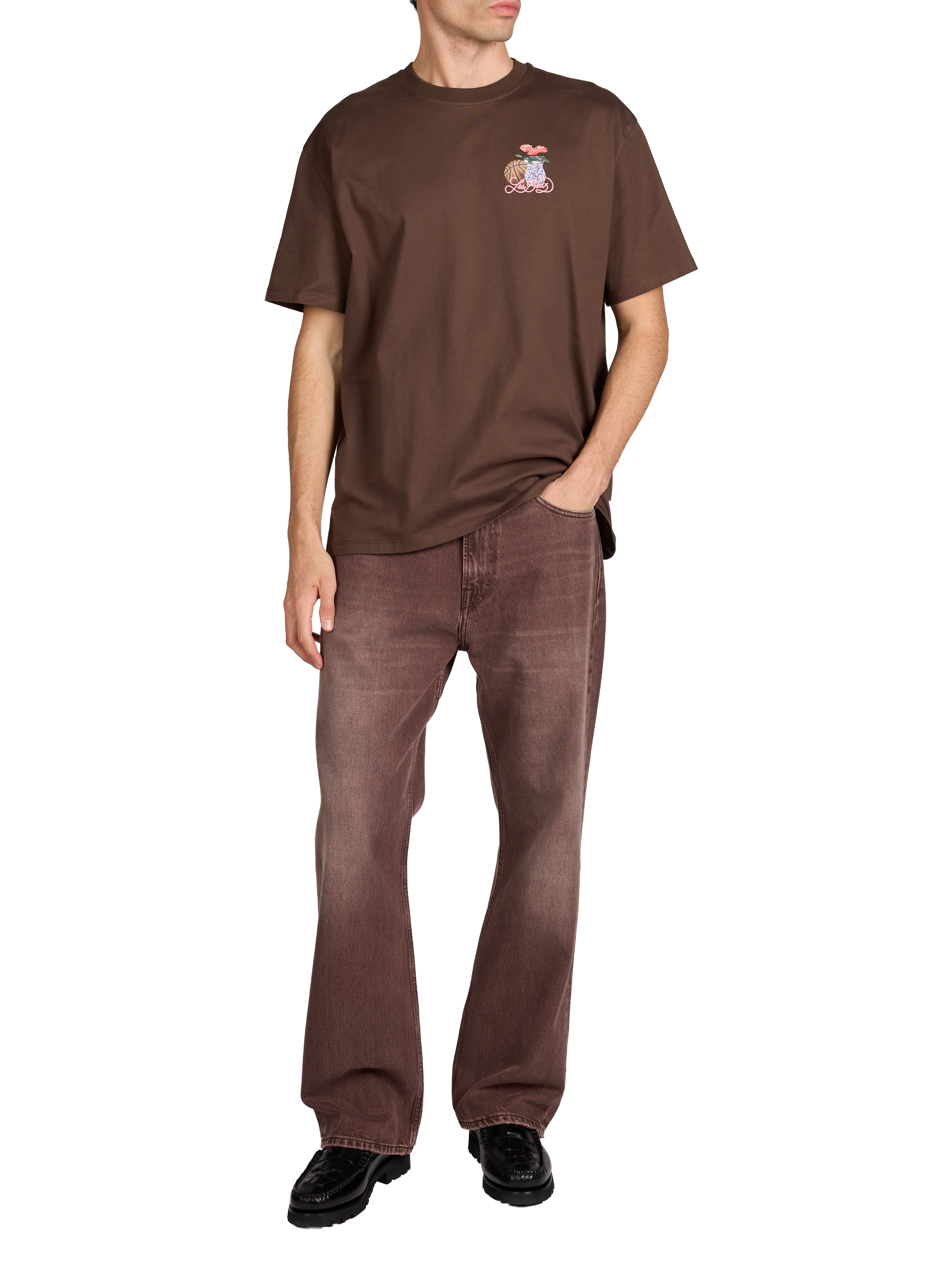 Printed cotton T-shirt LES DEUX Blue