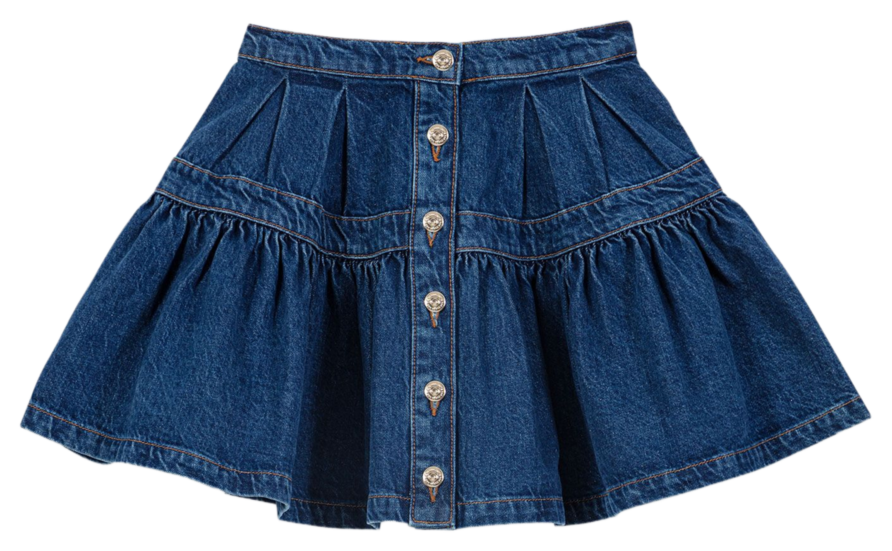 Jupe courte évasée en coton MAJE Bleu