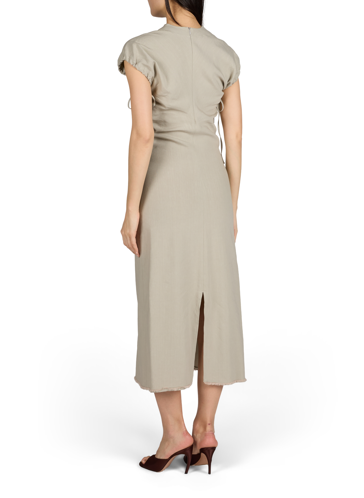 Robe longue Luna en lin TELA Gris