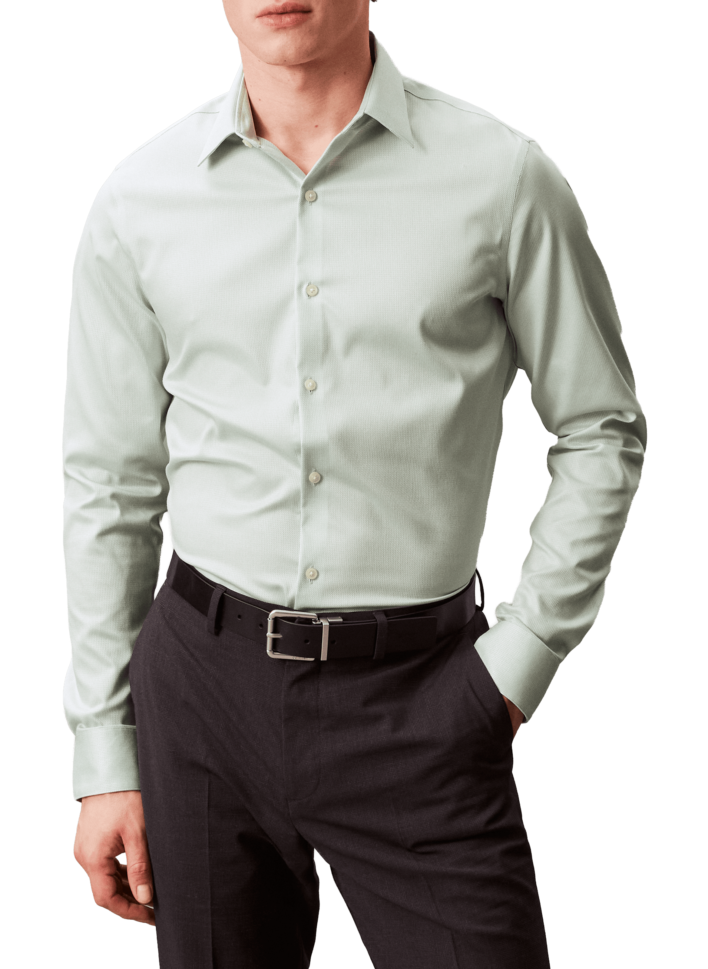 Slim cotton-blend shirt CALVIN KLEIN Green