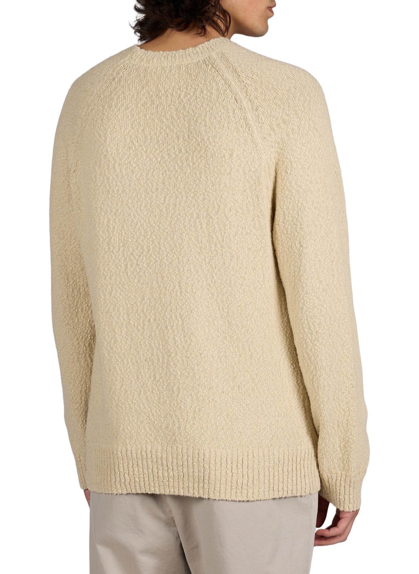 Pull texturé col rond en coton CLOSED Beige