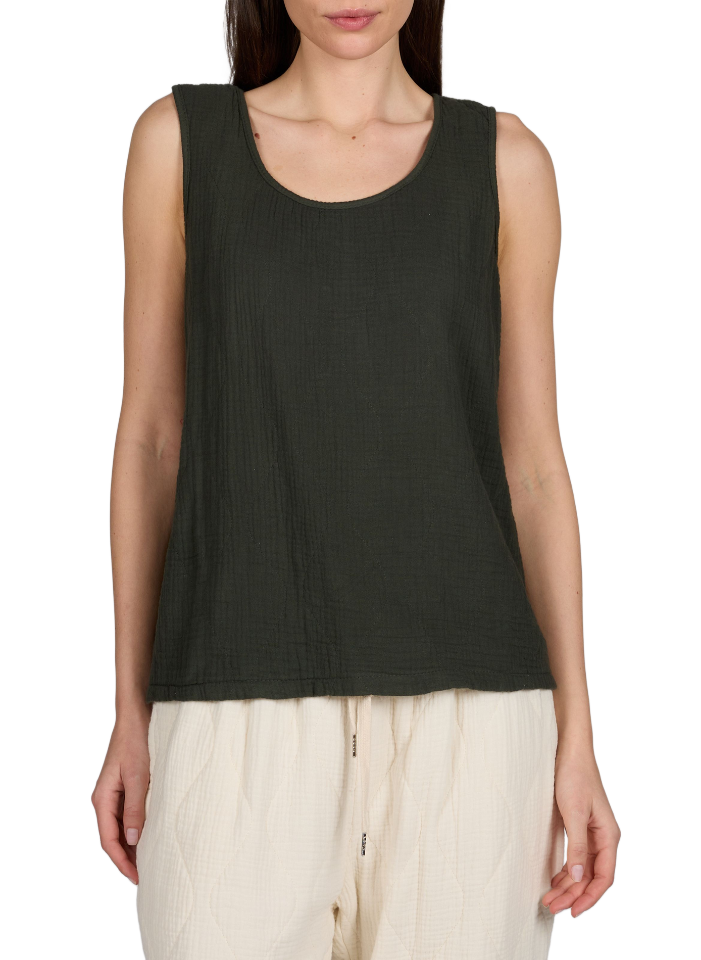 Débardeur Miami à col rond en coton matelassé AOKYANOS