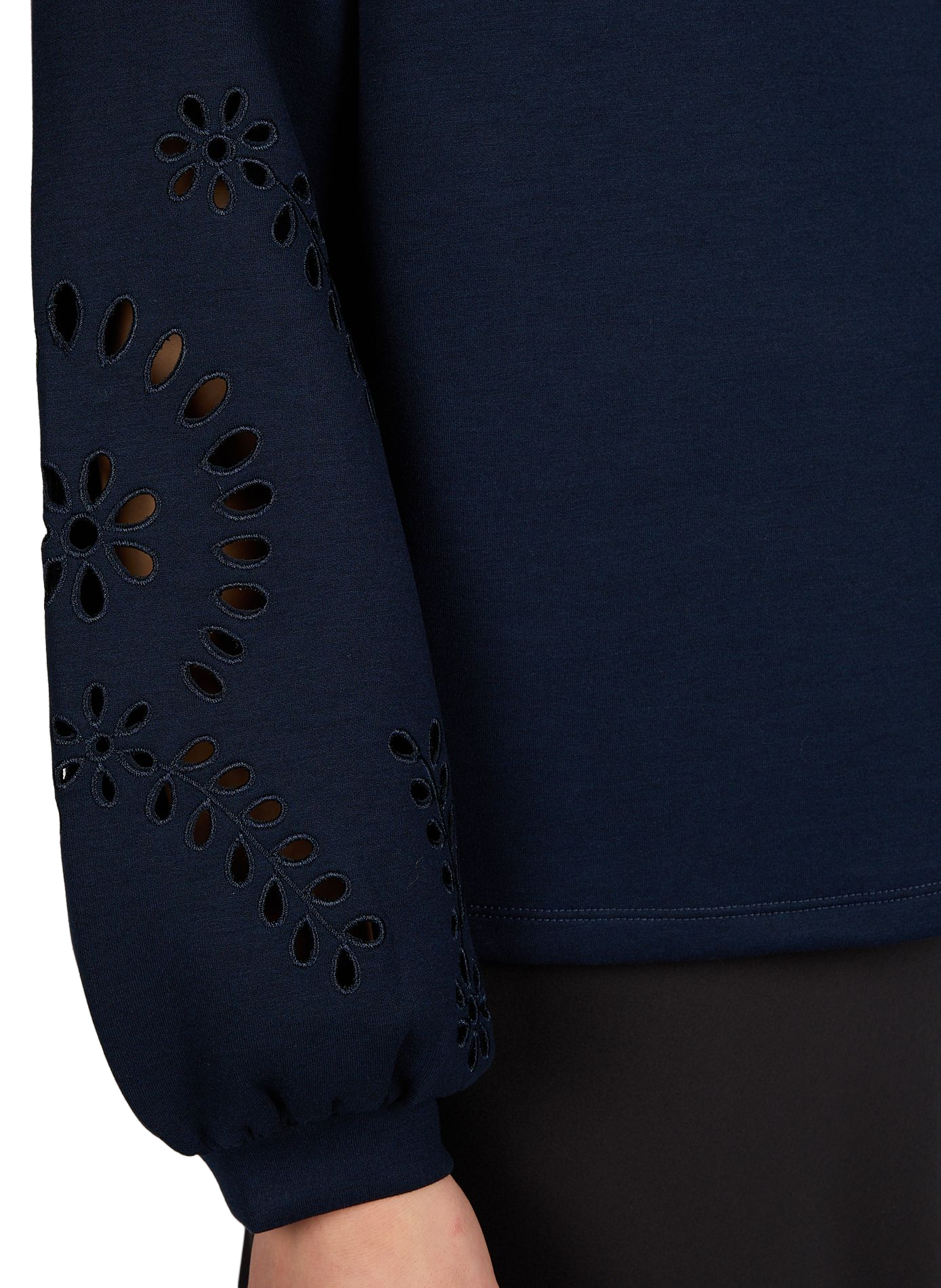 Sweatshirt avec manches ajourées Bleu